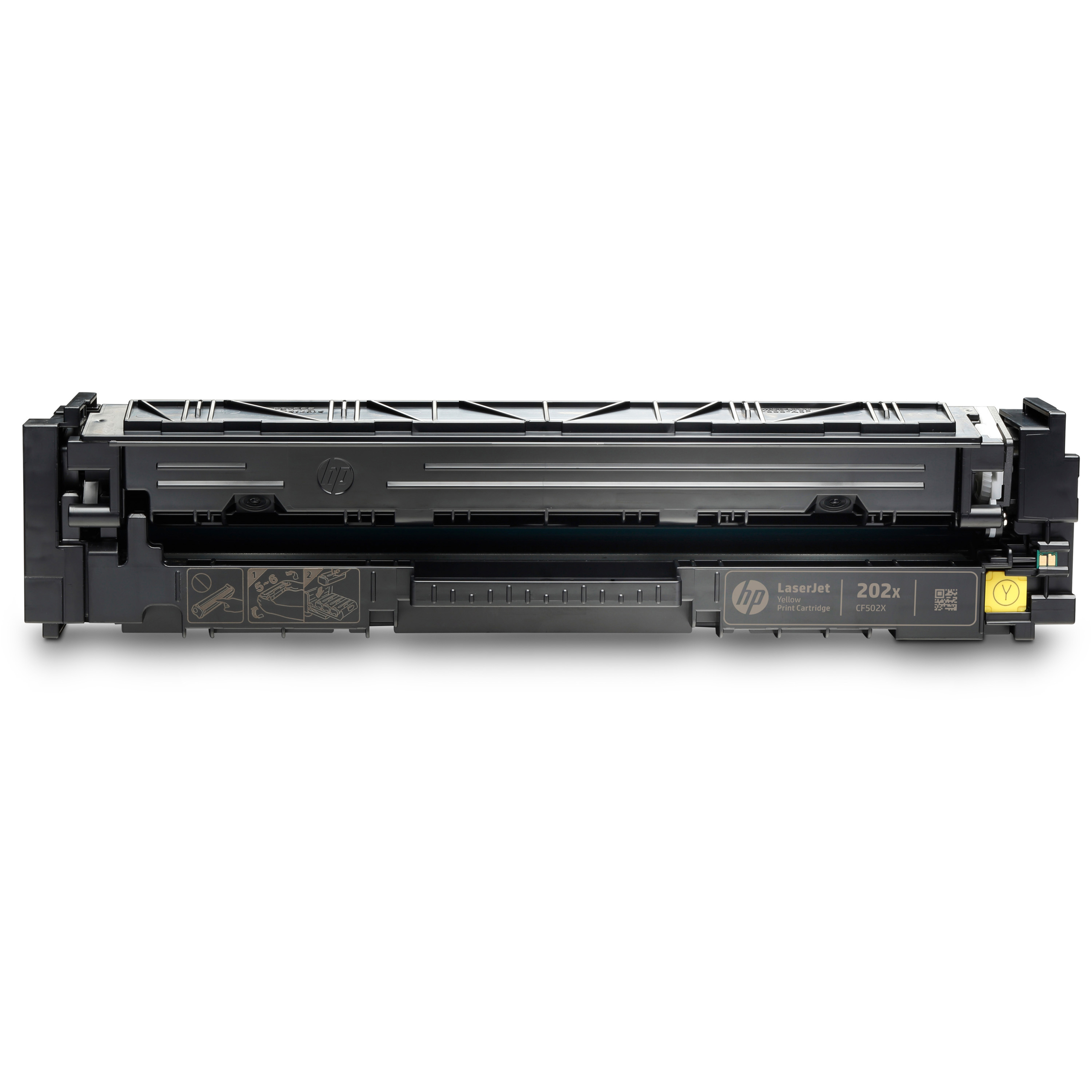 HP 202X (CF502X) Original High Yield Laser Toner Cartridge - Yellow - 1 Each - 2500 Pages — out of package