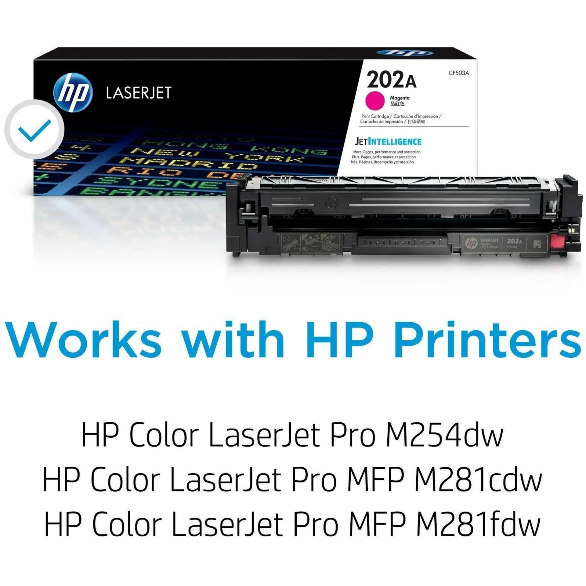 HP 202A (CF503A) Original Standard Yield Laser Toner Cartridge - Magenta - 1 Each - 1300 Pages — alternate image1