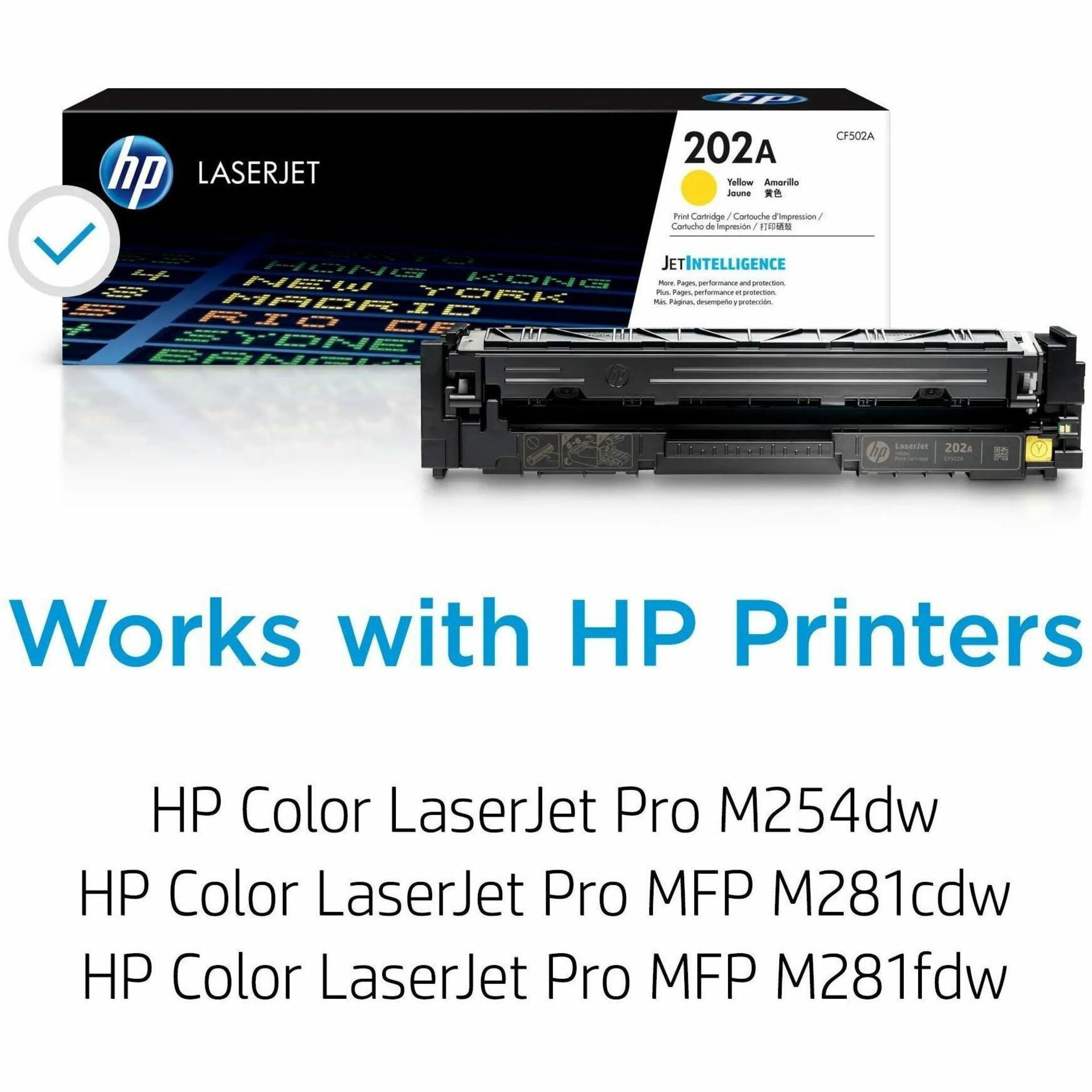HP 202A (CF502A) Original Standard Yield Laser Toner Cartridge - Yellow - 1 Each - 1300 Pages — alternate image2
