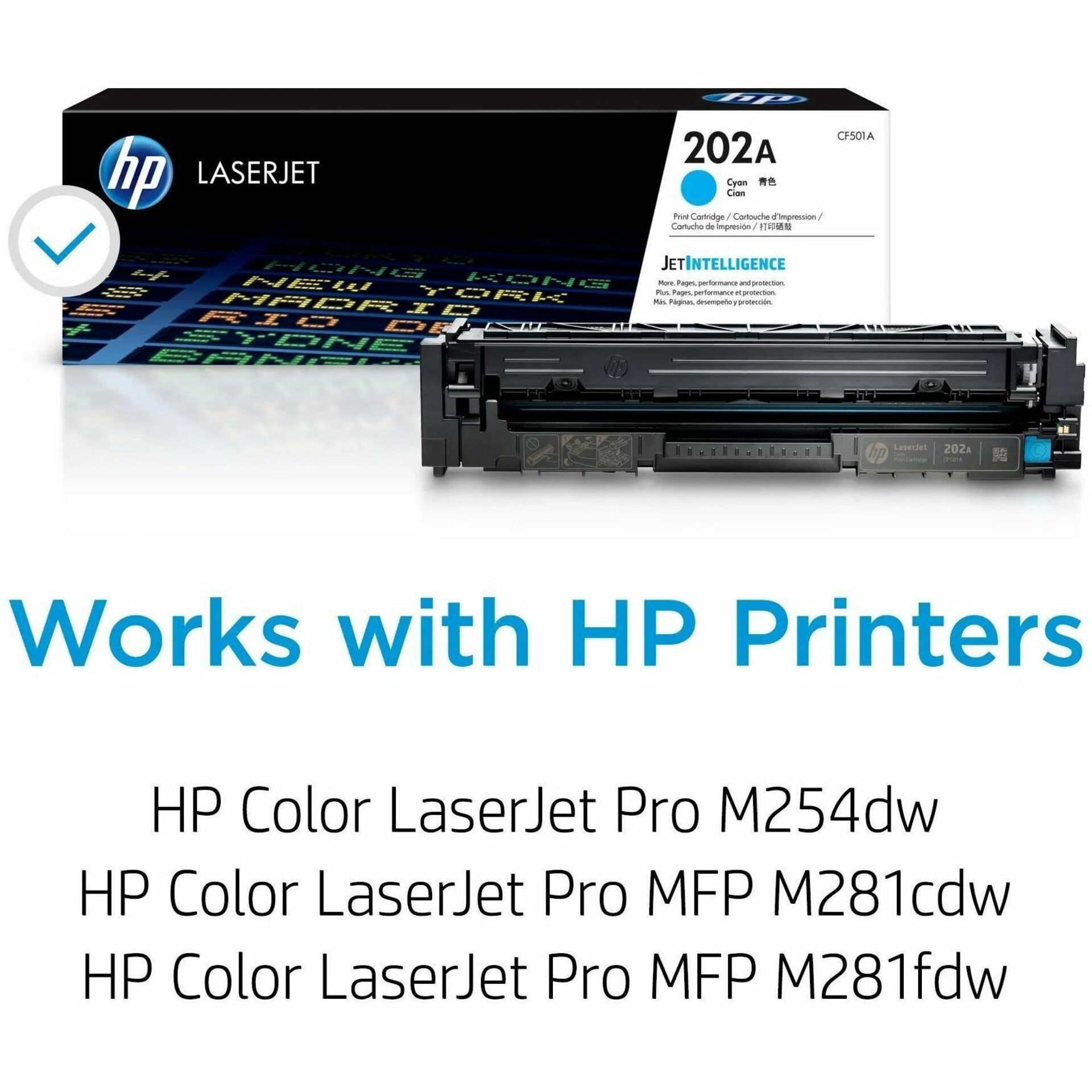 HP 202A (CF501A) Original Standard Yield Laser Toner Cartridge - Cyan - 1 Each - 1300 Pages