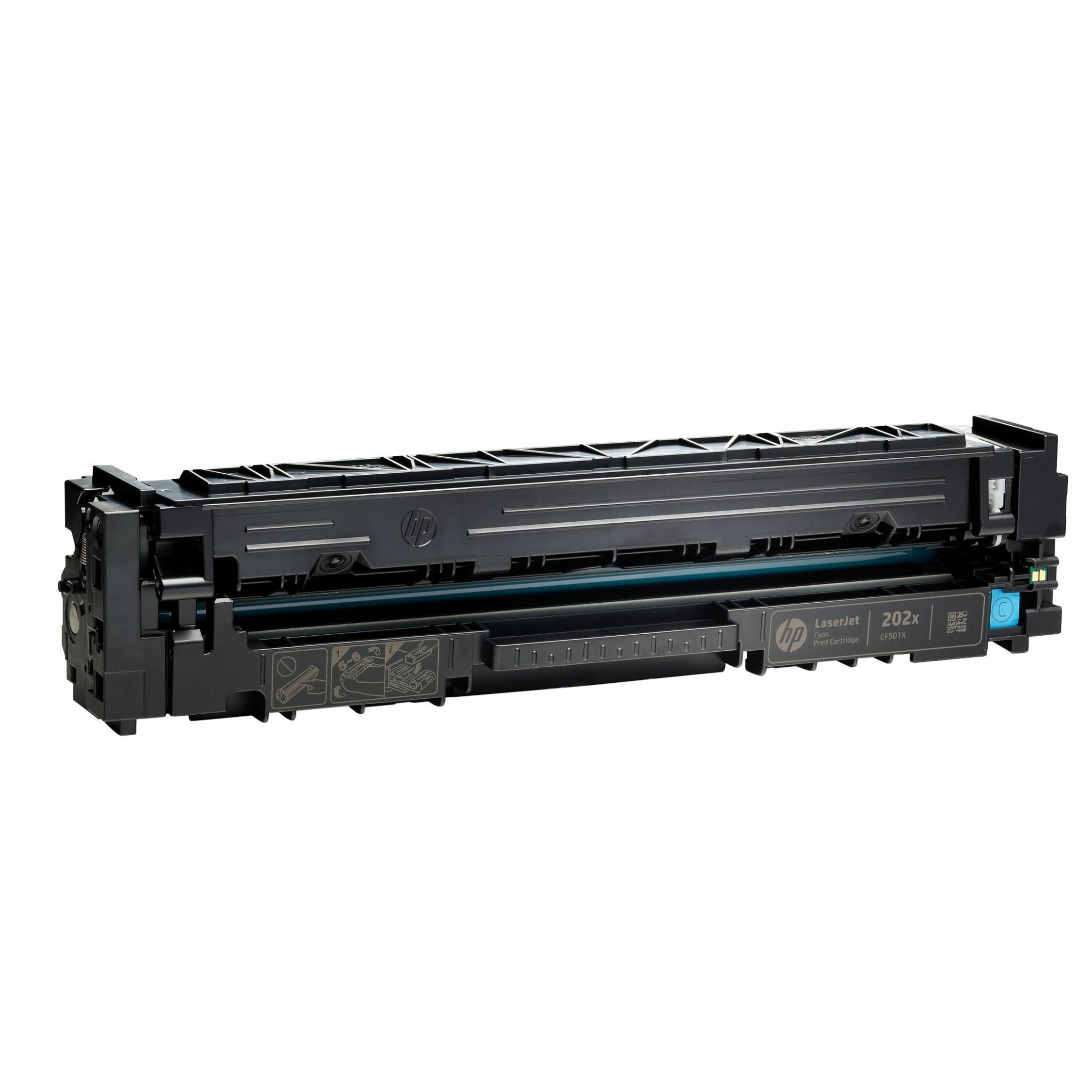 HP 202X (CF501X) Original High Yield Laser Toner Cartridge - Cyan - 1 Each - 2500 Pages