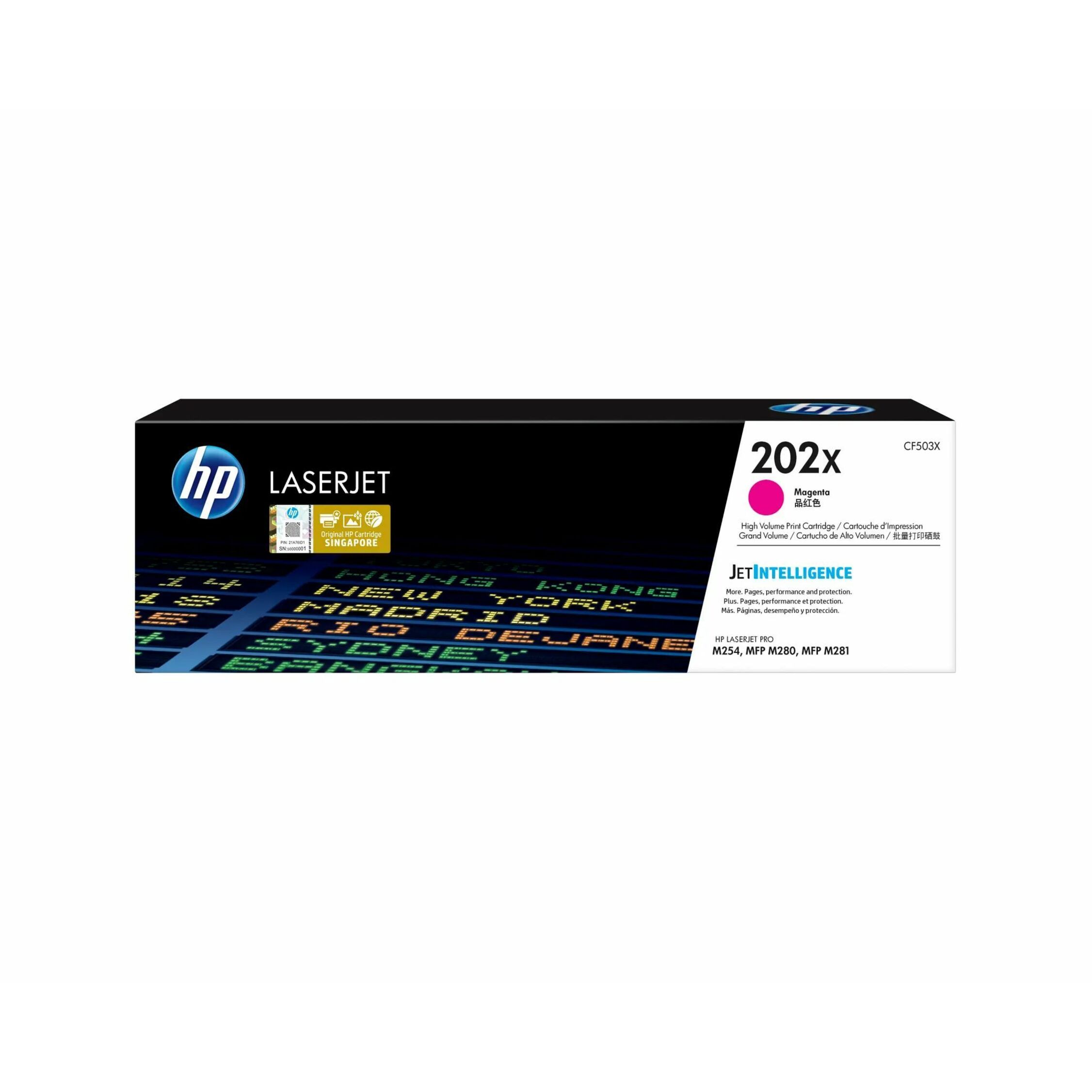 HP 202X (CF503X) Original High Yield Laser Toner Cartridge - Magenta - 1 Each - 2500 Pages