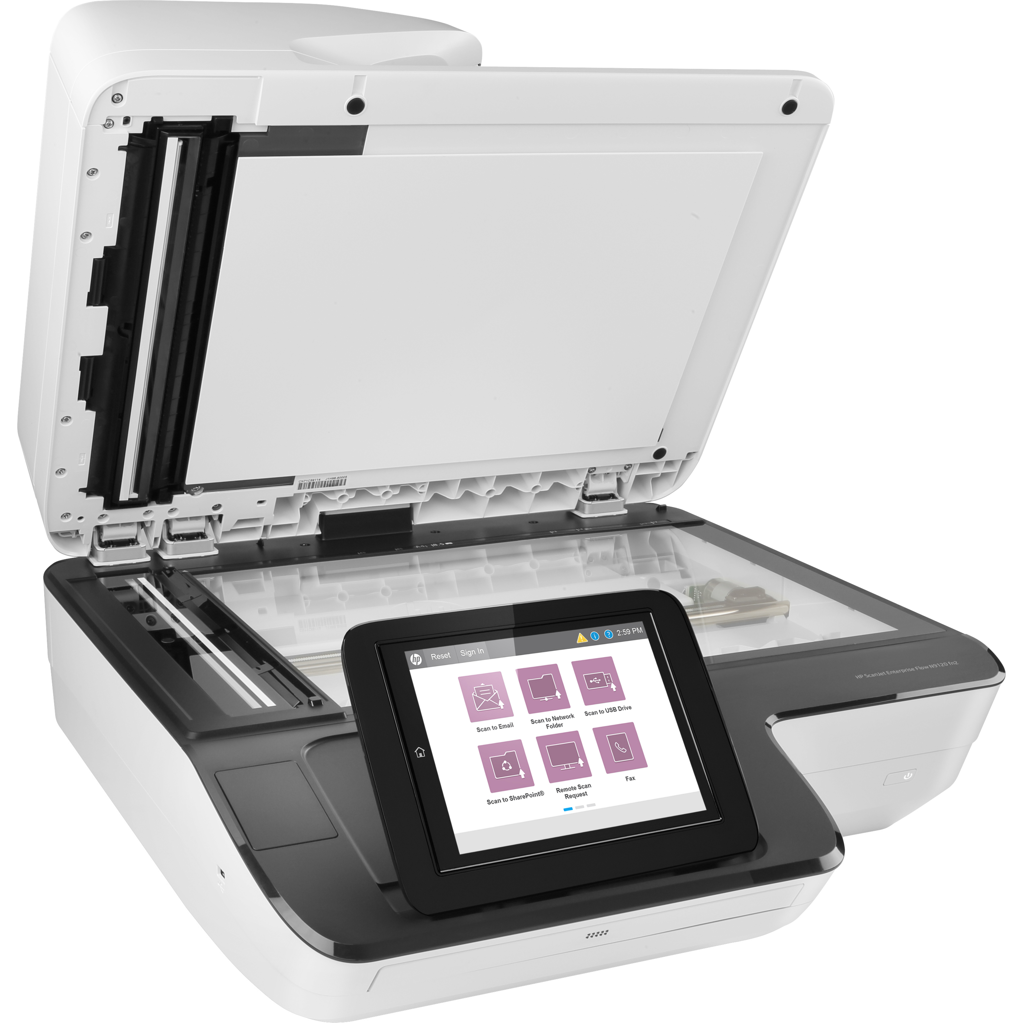 HP Scanjet Flow N9120 fn2 Sheetfed Scanner - 600 dpi Optical - 24-bit Color - 8-bit Grayscale - 120 ppm (Mono) - 120 ppm (Color) - Duplex Scanning - USB — alternate image1