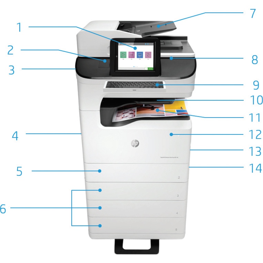HP PageWide 785zs Page Wide Array Multifunction Printer-Color-Copier/Fax/Scanner-75 ppm Mono/75 ppm Color Print-2400x1200 Print-Automatic Duplex Print-125000 Pages Monthly-2300 sheets Input-Color Scanner-600 Optical Scan-Color Fax-Gigabit Ethernet - Copier/Fax/Printer/Scanner - 75 ppm Mono/75 ppm Color Print - 2400 x 1200 dpi Print - Automatic Duplex Print - Up to 125000 Pages Monthly - 2300 sheets Input - Color Scanner - 600 dpi Optical Scan - Color Fax - Gigabit Ethernet - USB - For Plain — alternate image1
