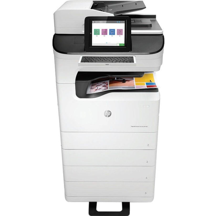 HP PageWide 785zs Page Wide Array Multifunction Printer-Color-Copier/Fax/Scanner-75 ppm Mono/75 ppm Color Print-2400x1200 Print-Automatic Duplex Print-125000 Pages Monthly-2300 sheets Input-Color Scanner-600 Optical Scan-Color Fax-Gigabit Ethernet - Copier/Fax/Printer/Scanner - 75 ppm Mono/75 ppm Color Print - 2400 x 1200 dpi Print - Automatic Duplex Print - Up to 125000 Pages Monthly - 2300 sheets Input - Color Scanner - 600 dpi Optical Scan - Color Fax - Gigabit Ethernet - USB - For Plain — frontmaximum