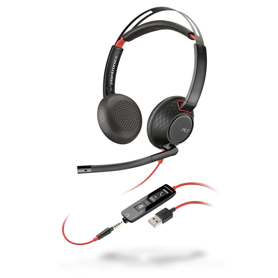 Plantronics Blackwire 5200 Series USB Headset - Stereo - USB Type A, Mini-phone (3.5mm) - Wired - Over-the-ear - Binaural - Supra-aural - Noise Cancelling Microphone - Noise Canceling
