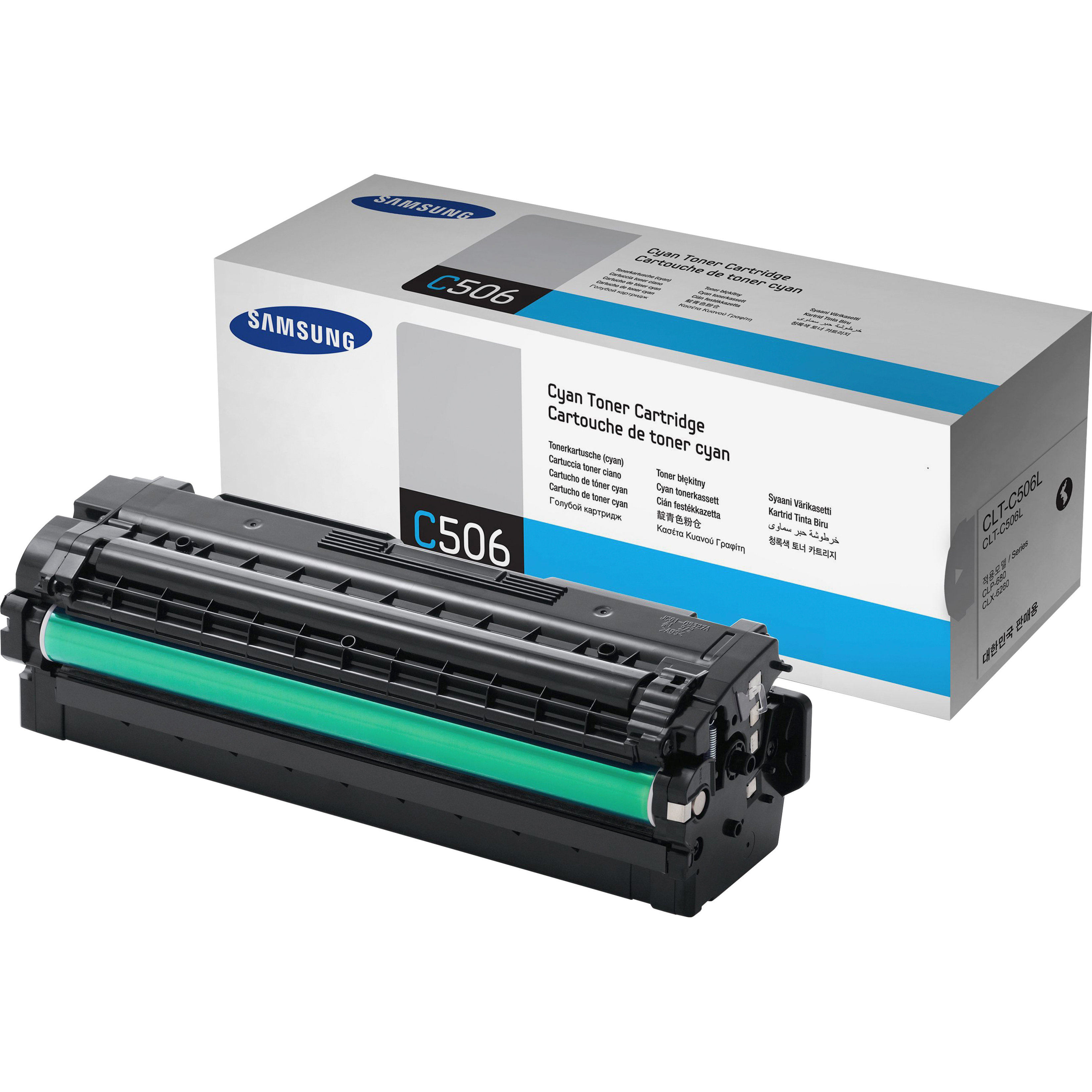 Samsung CLT-C506L (SU042A) Toner Cartridge - Cyan - 3500 Pages — out of package