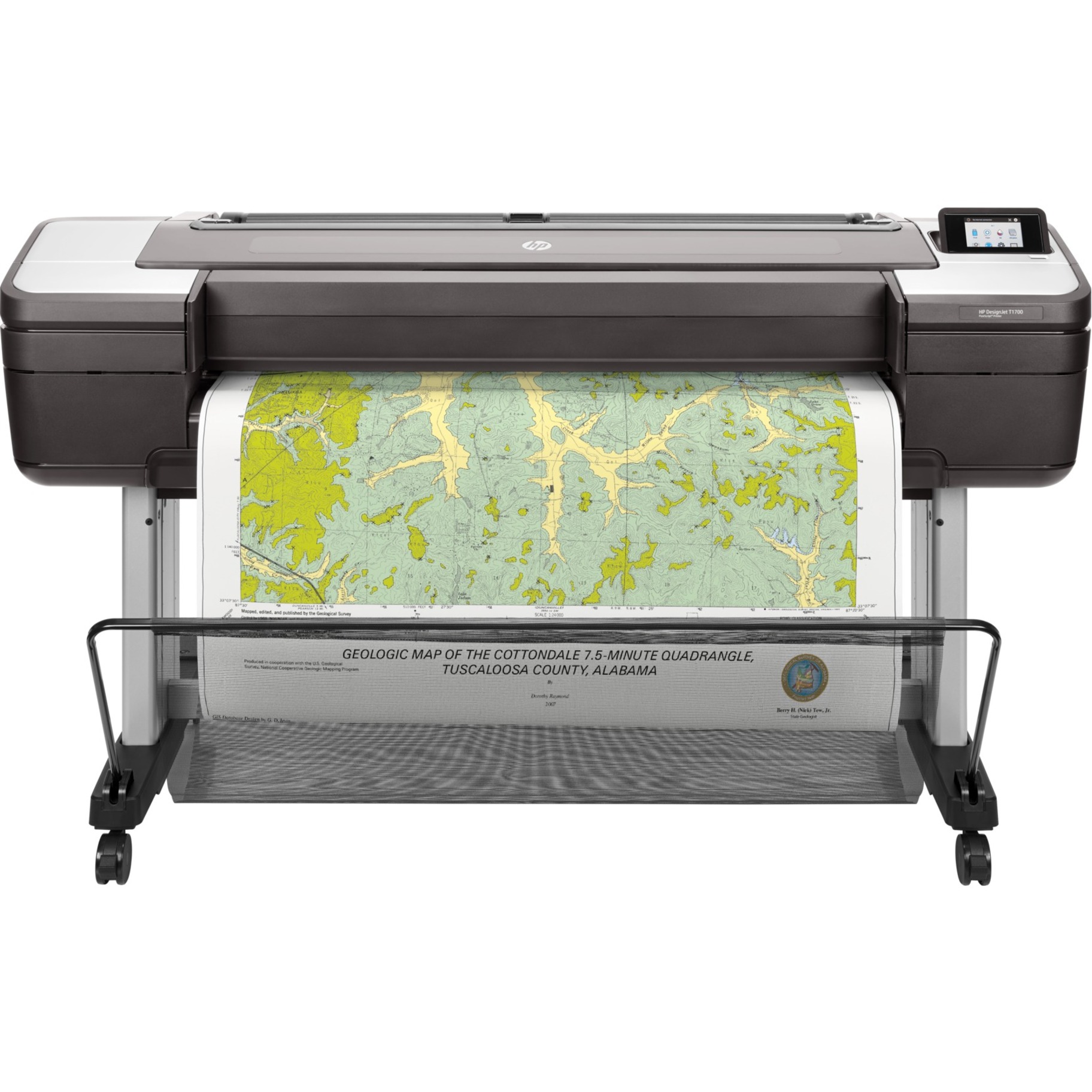 HP Designjet T1700 PostScript Inkjet Large Format Printer - 44" Print Width - Color - 6 Color(s) - 26 Second Color Speed - 2400 x 1200 dpi - USB - Ethernet - Roll Paper, Cut Sheet, Bond Paper, Coated Paper, Heavyweight Paper, Super Heavyweight Coated, Matte Film, Technical Paper, Tracing Paper, Translucent Bond, Clear Film, ... - Floor Standing Supported