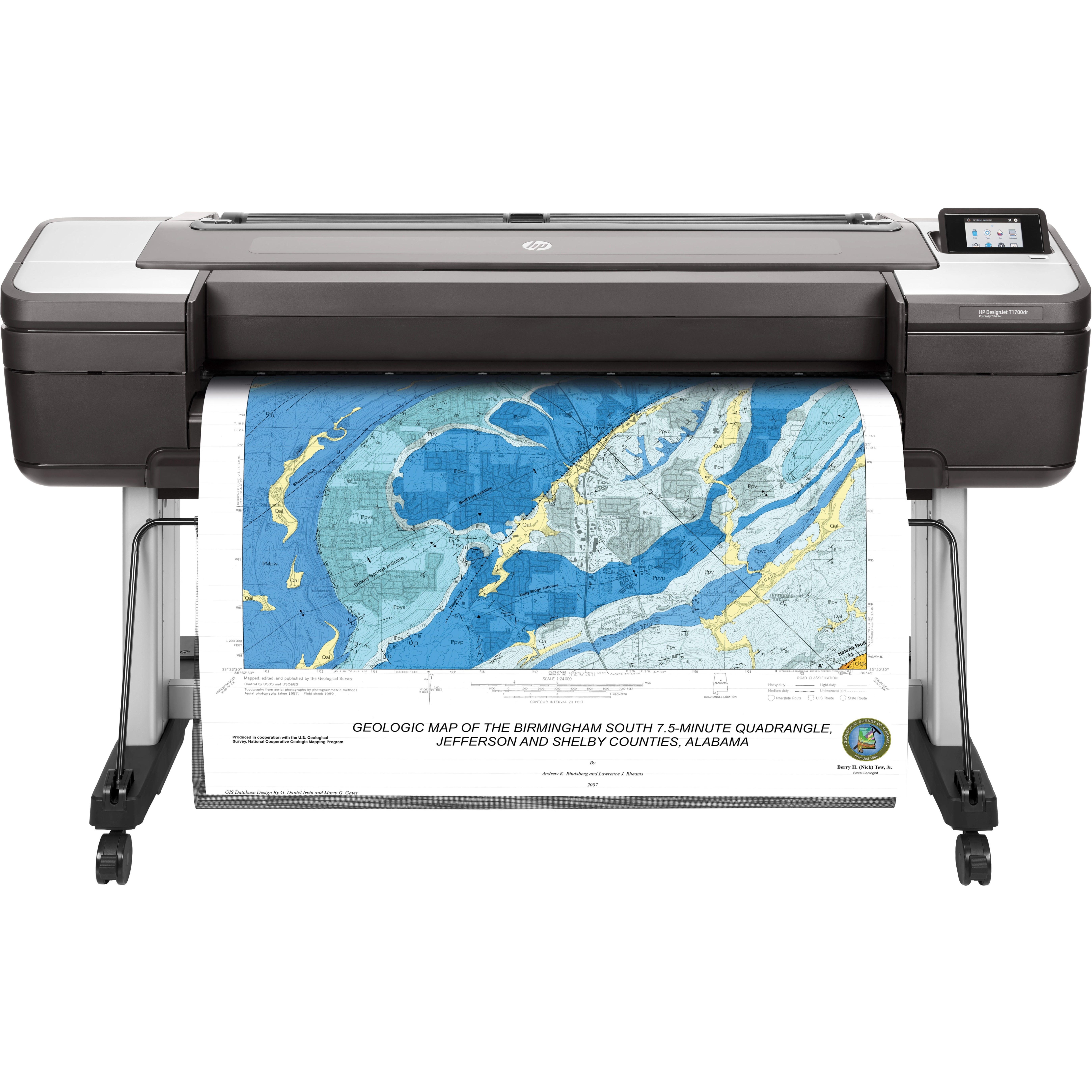 HP Designjet T1700dr PostScript Inkjet Large Format Printer - 44" Print Width - Color - TAA Compliant - 6 Color(s) - 26 Second Color Speed - 2400 x 1200 dpi - USB - Ethernet - Roll Paper, Cut Sheet, Bond Paper, Coated Paper, Heavyweight Paper, Super Heavyweight Coated, Matte Film, Technical Paper, Tracing Paper, Translucent Bond, Clear Film, ... - Floor Standing Supported