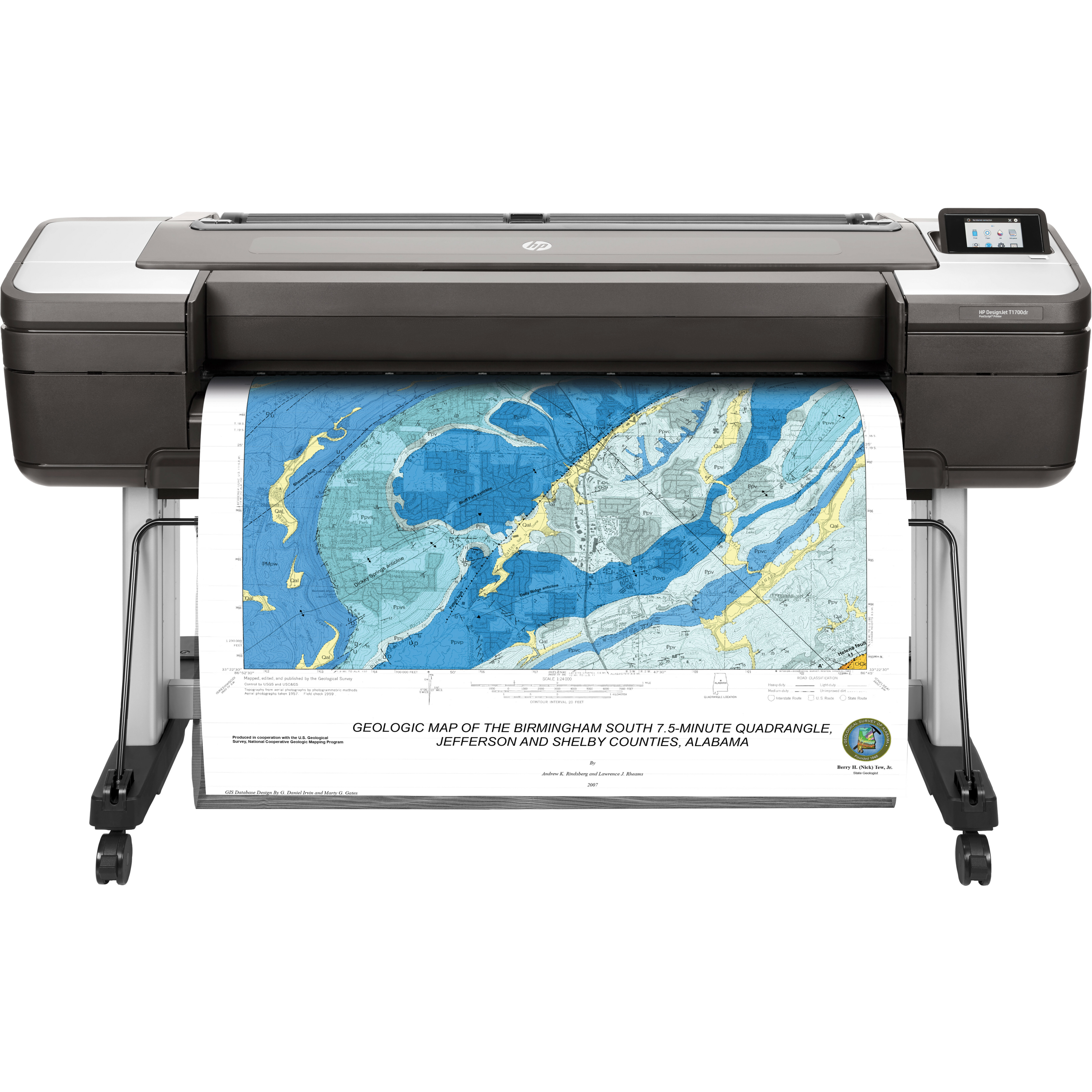 HP Designjet T1700dr PostScript Inkjet Large Format Printer - 44" Print Width - Color - TAA Compliant - 6 Color(s) - 26 Second Color Speed - 2400 x 1200 dpi - USB - Ethernet - Roll Paper, Cut Sheet, Bond Paper, Coated Paper, Heavyweight Paper, Super Heavyweight Coated, Matte Film, Technical Paper, Tracing Paper, Translucent Bond, Clear Film, ... - Floor Standing Supported