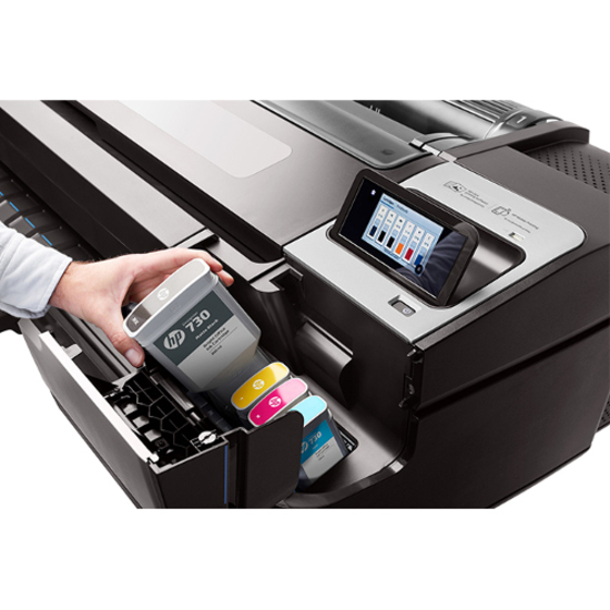 HP Designjet T1700 Inkjet Large Format Printer - 44" Print Width - Color - 6 Color(s) - 26 Second Color Speed - 2400 x 1200 dpi - USB - Ethernet - Roll Paper, Cut Sheet, Bond Paper, Coated Paper, Heavyweight Paper, Super Heavyweight Coated, Matte Film, Technical Paper, Tracing Paper, Translucent Bond, Clear Film, ... - Floor Standing Supported — alternate image2