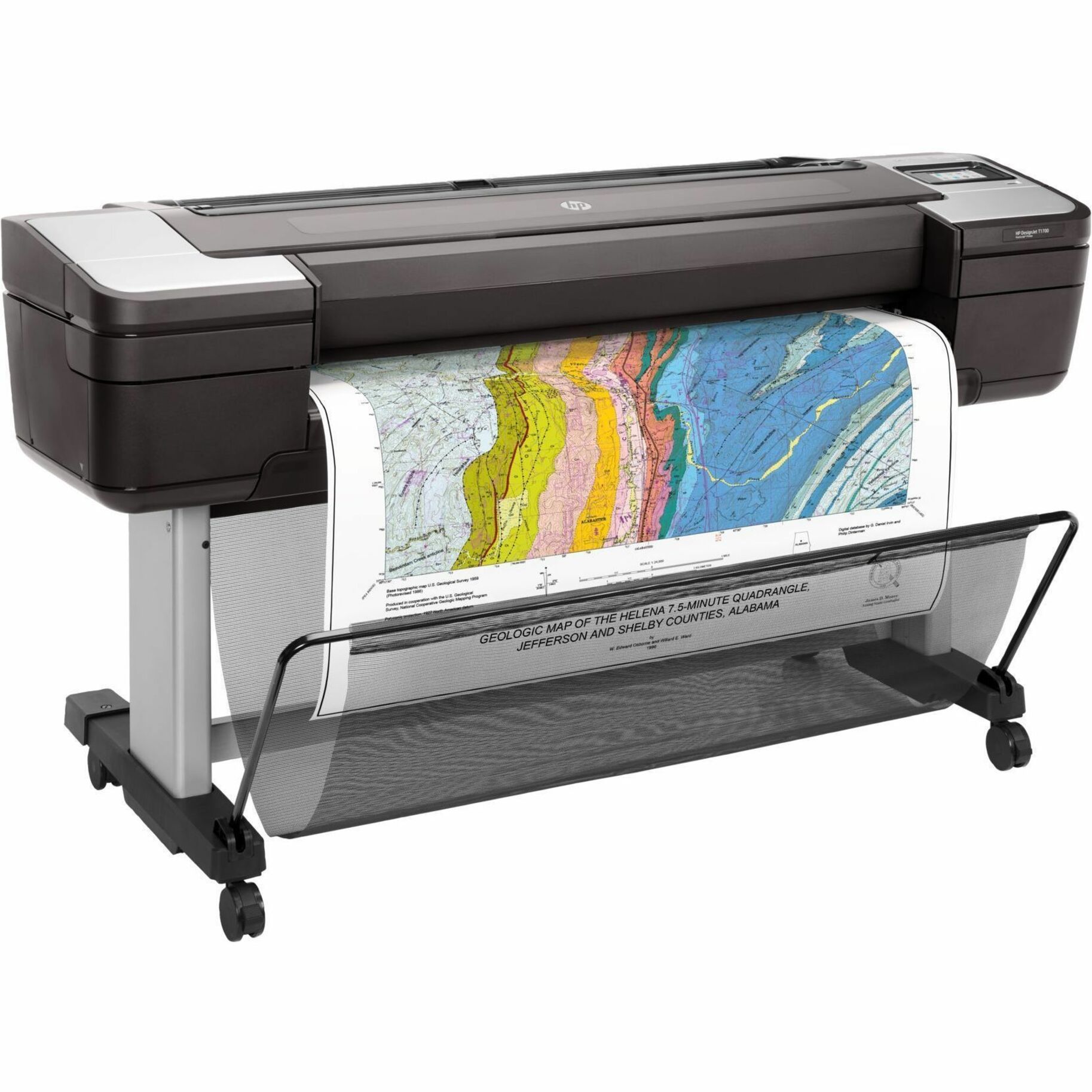 HP Designjet T1700dr PostScript Inkjet Large Format Printer - 44" Print Width - Color - 6 Color(s) - 26 Second Color Speed - 2400 x 1200 dpi - USB - Ethernet - Roll Paper, Cut Sheet, Bond Paper, Coated Paper, Heavyweight Paper, Super Heavyweight Coated, Matte Film, Technical Paper, Tracing Paper, Translucent Bond, Clear Film, ... - Floor Standing Supported — alternate image11