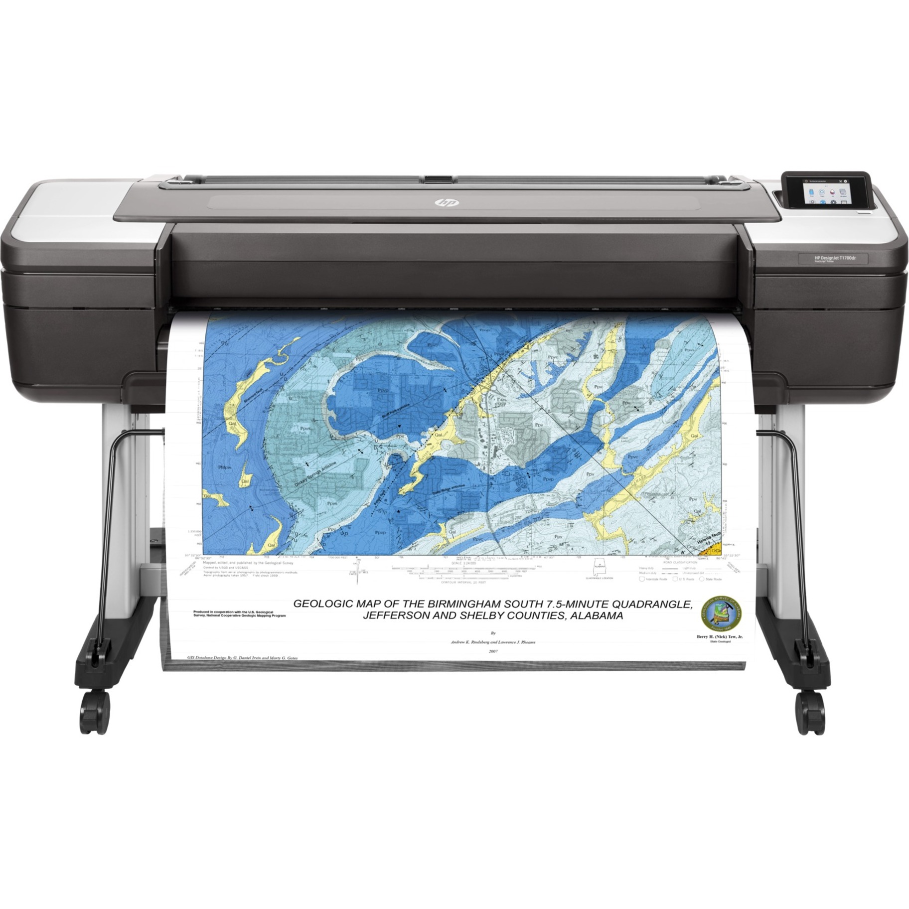 HP Designjet T1700dr PostScript Inkjet Large Format Printer - 44" Print Width - Color - 6 Color(s) - 26 Second Color Speed - 2400 x 1200 dpi - USB - Ethernet - Roll Paper, Cut Sheet, Bond Paper, Coated Paper, Heavyweight Paper, Super Heavyweight Coated, Matte Film, Technical Paper, Tracing Paper, Translucent Bond, Clear Film, ... - Floor Standing Supported