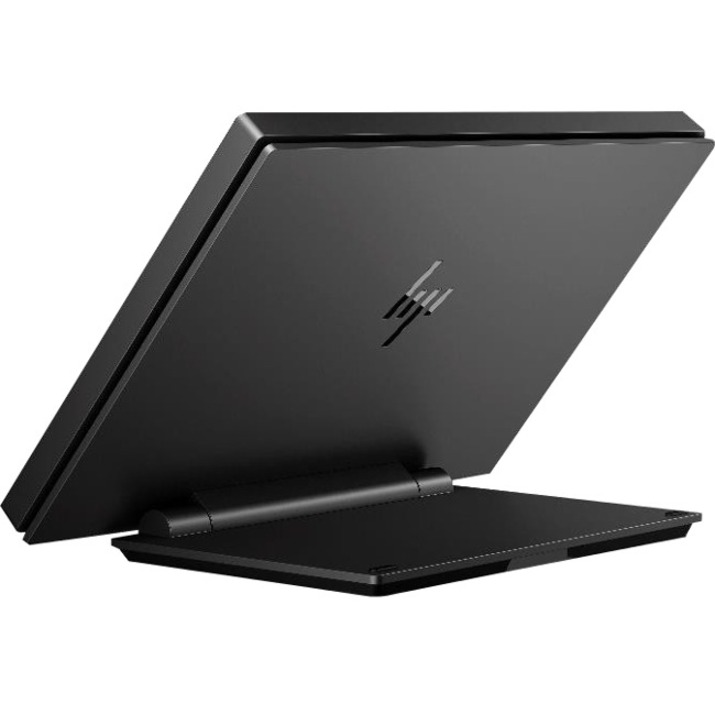 HP ElitePOS LCD Touchscreen Monitor - 16:10 - 25 ms - 10.1" Viewable - Projected Capacitive - Multi-touch Screen - 1280 x 800 - WXGA - 16.1 Million Colors - 800:1 - 500 Nit - LED Backlight - USB - USB Type-C - Ebony Black - 3 Year — rear