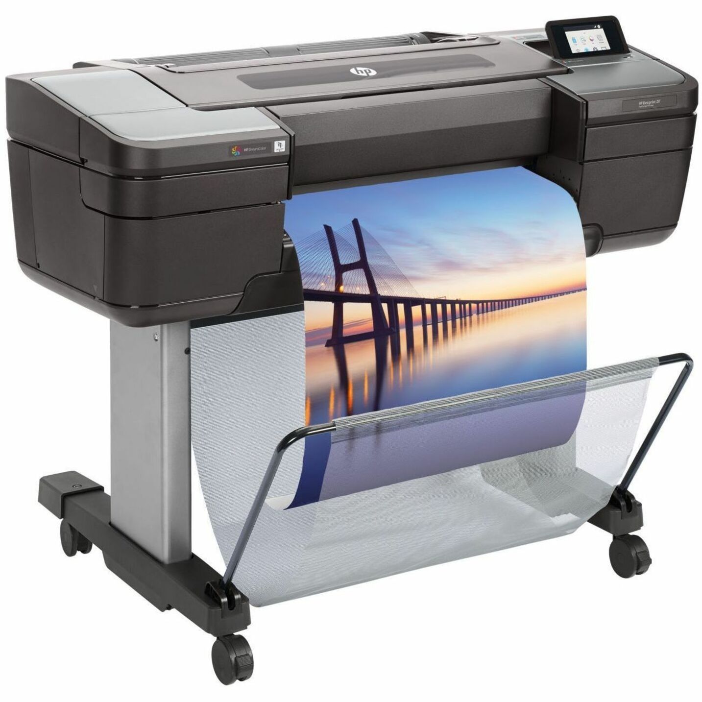 HP Designjet Z9+ PostScript Inkjet Large Format Printer - 24" Print Width - Color - 9 Color(s) - 795.5 ft²/h Color Speed - 2400 x 1200 dpi - USB - Ethernet - Roll Paper, Cut Sheet, Photo Paper, Fine Art Paper, Adhesive Paper, Banner, Bond Paper, Coated Paper, Backlit - Floor Standing Supported — right