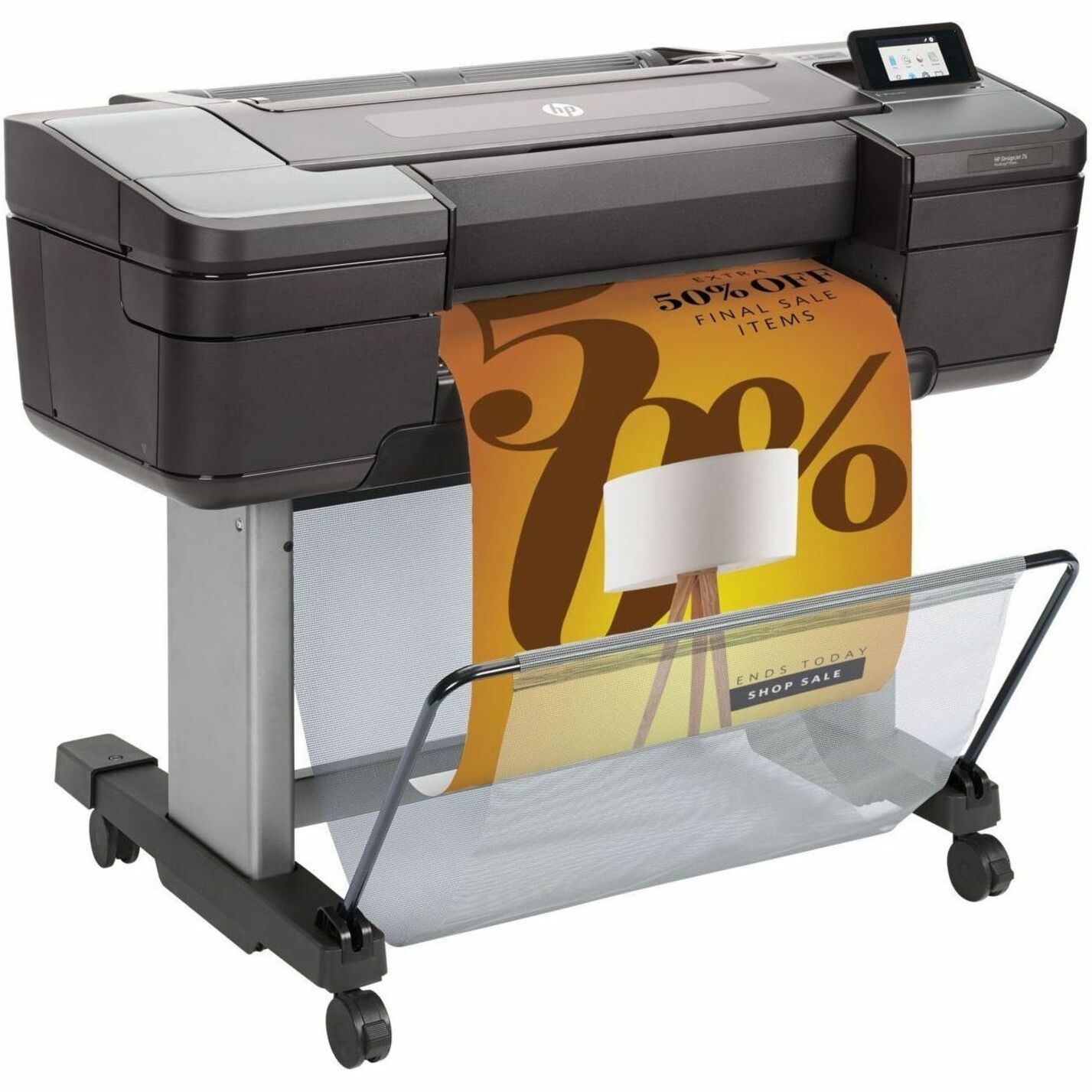 HP Designjet Z6 PostScript Inkjet Large Format Printer - 24" Print Width - Color - 6 Color(s) - 916 ft²/h Color Speed - 2400 x 1200 dpi - USB - Ethernet - Roll Paper, Photo Paper, Fine Art Paper, Adhesive Paper, Bond Paper, Coated Paper, Backlit - Floor Standing Supported — right