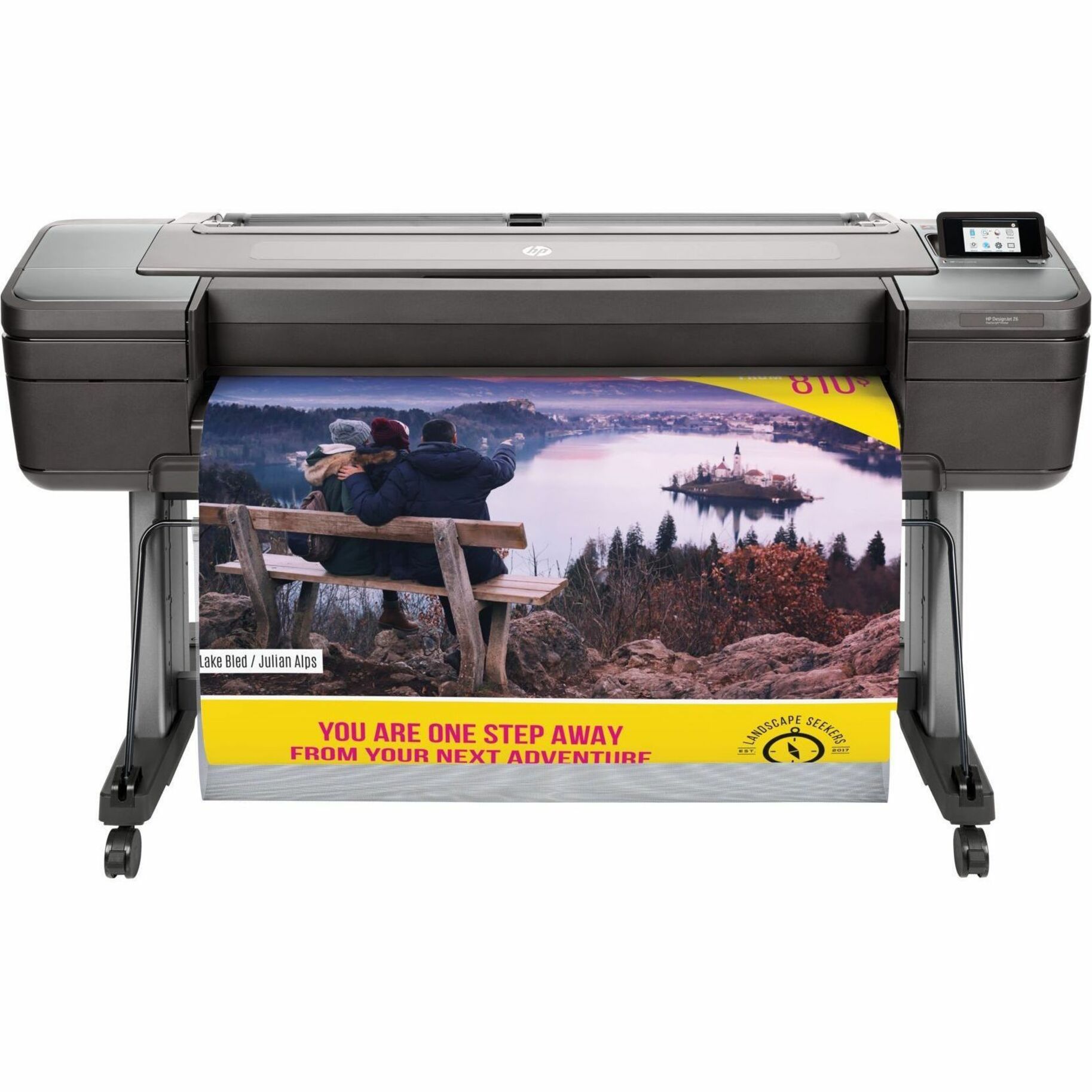 HP Designjet Z6 PostScript Inkjet Large Format Printer - 44" Print Width - Color - 6 Color(s) - 916 ft²/h Color Speed - 2400 x 1200 dpi - USB - Ethernet - Roll Paper, Photo Paper, Fine Art Paper, Adhesive Paper, Bond Paper, Coated Paper, Backlit - Floor Standing Supported — alternate image1