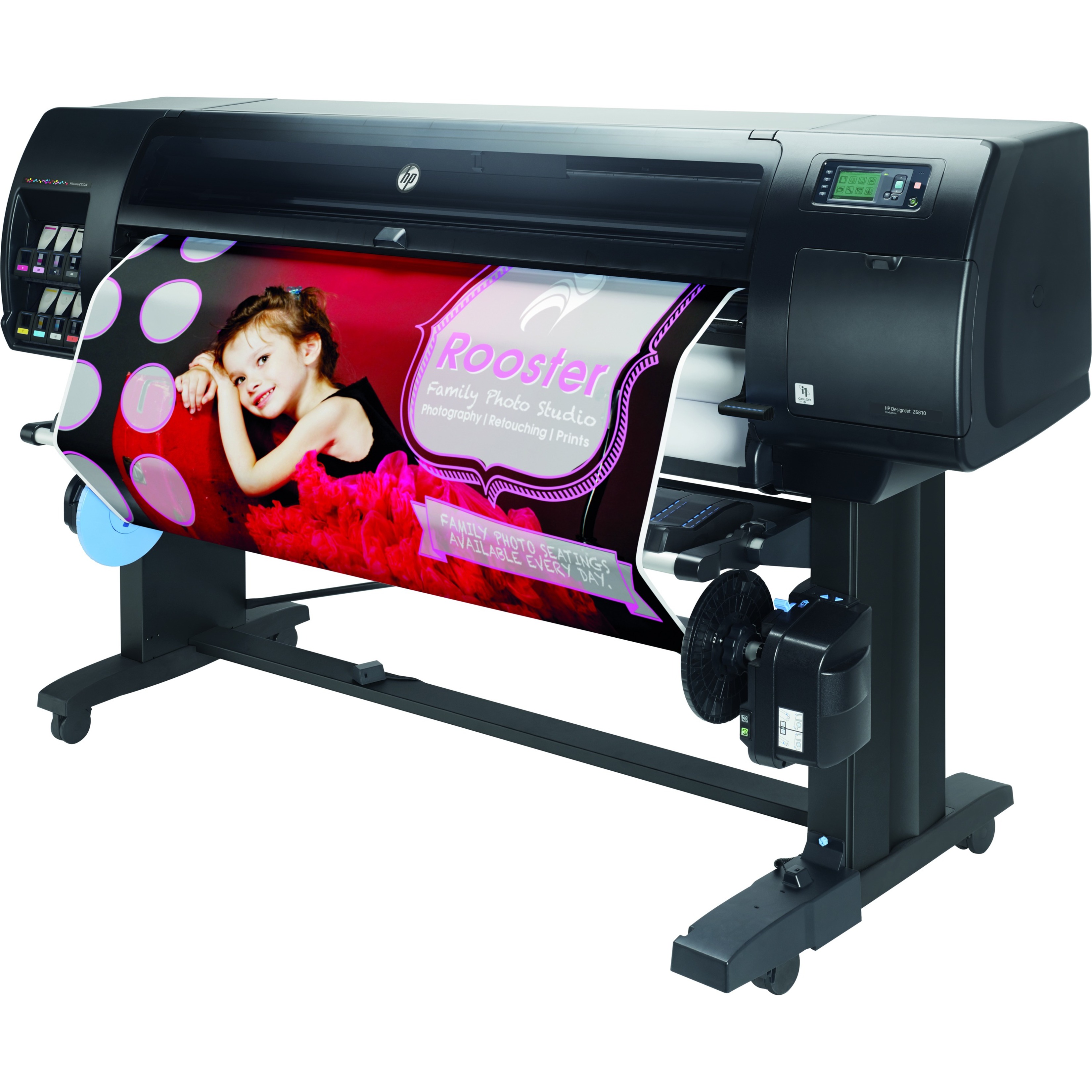 HP Designjet Z6810 Inkjet Large Format Printer - 42" Print Width - Color - 8 Color(s) - 1506.9 ft²/h Color Speed - 2400 x 1200 dpi - Ethernet - Roll Paper, Bond Paper, Coated Paper, Technical Paper, Film, Photo Paper, Proofing Paper, Backlit, Banner, Signage Media, Fabric, ... - Floor Standing Supported — leftmaximum