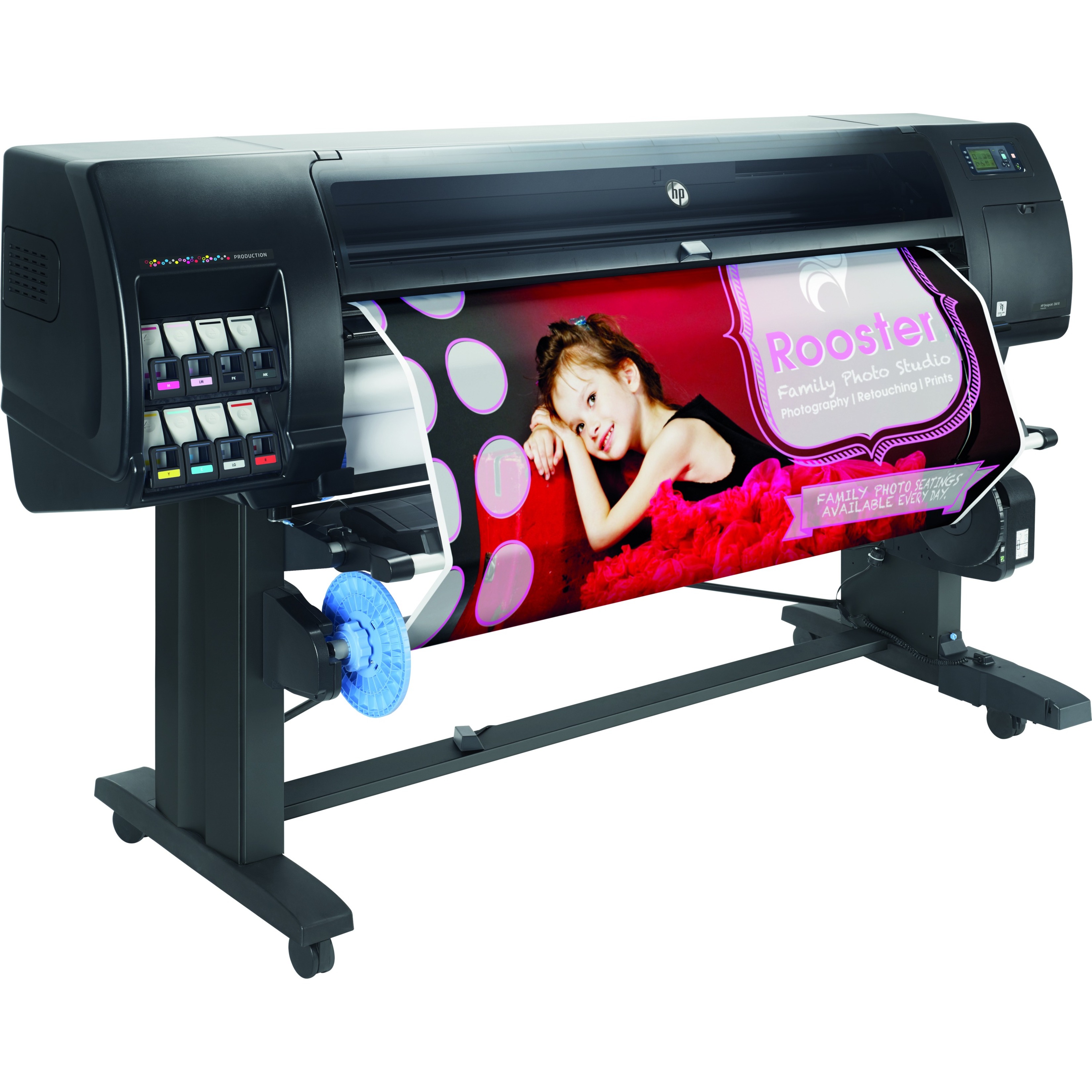 HP Designjet Z6810 Inkjet Large Format Printer - 42" Print Width - Color - 8 Color(s) - 1506.9 ft²/h Color Speed - 2400 x 1200 dpi - Ethernet - Roll Paper, Bond Paper, Coated Paper, Technical Paper, Film, Photo Paper, Proofing Paper, Backlit, Banner, Signage Media, Fabric, ... - Floor Standing Supported — right