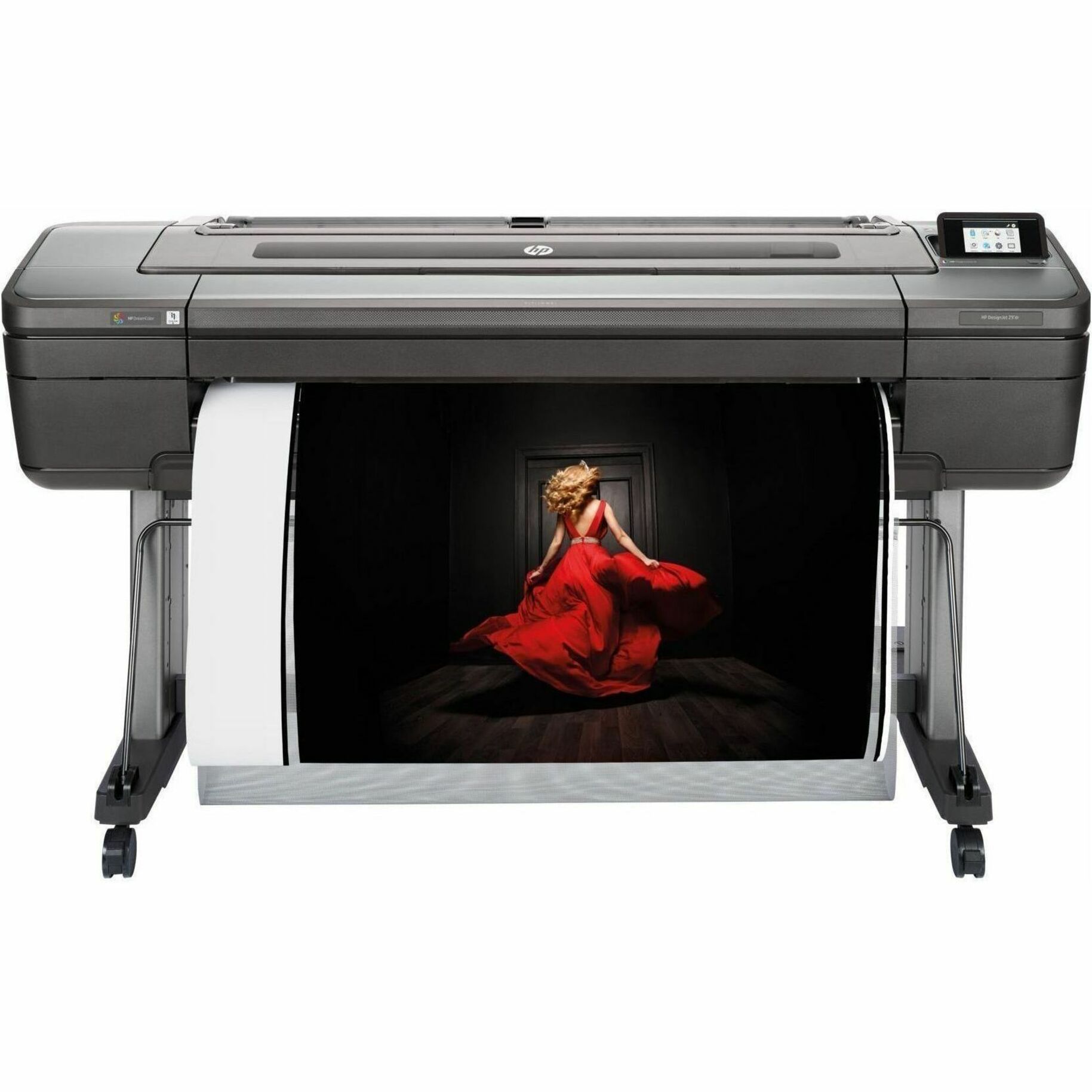 HP Designjet Z9+dr PostScript Inkjet Large Format Printer - 44" Print Width - Color - TAA Compliant - 9 Color(s) - 795 ft²/h Color Speed - 2400 x 1200 dpi - USB - Ethernet - Roll Paper, Plain Paper, Vinyl, Bond Paper, Film, Backlit, Translucent Bond, Photo Paper, Glossy Paper, Matte Paper, Semi-gloss Paper - Floor Standing Supported — alternate image1