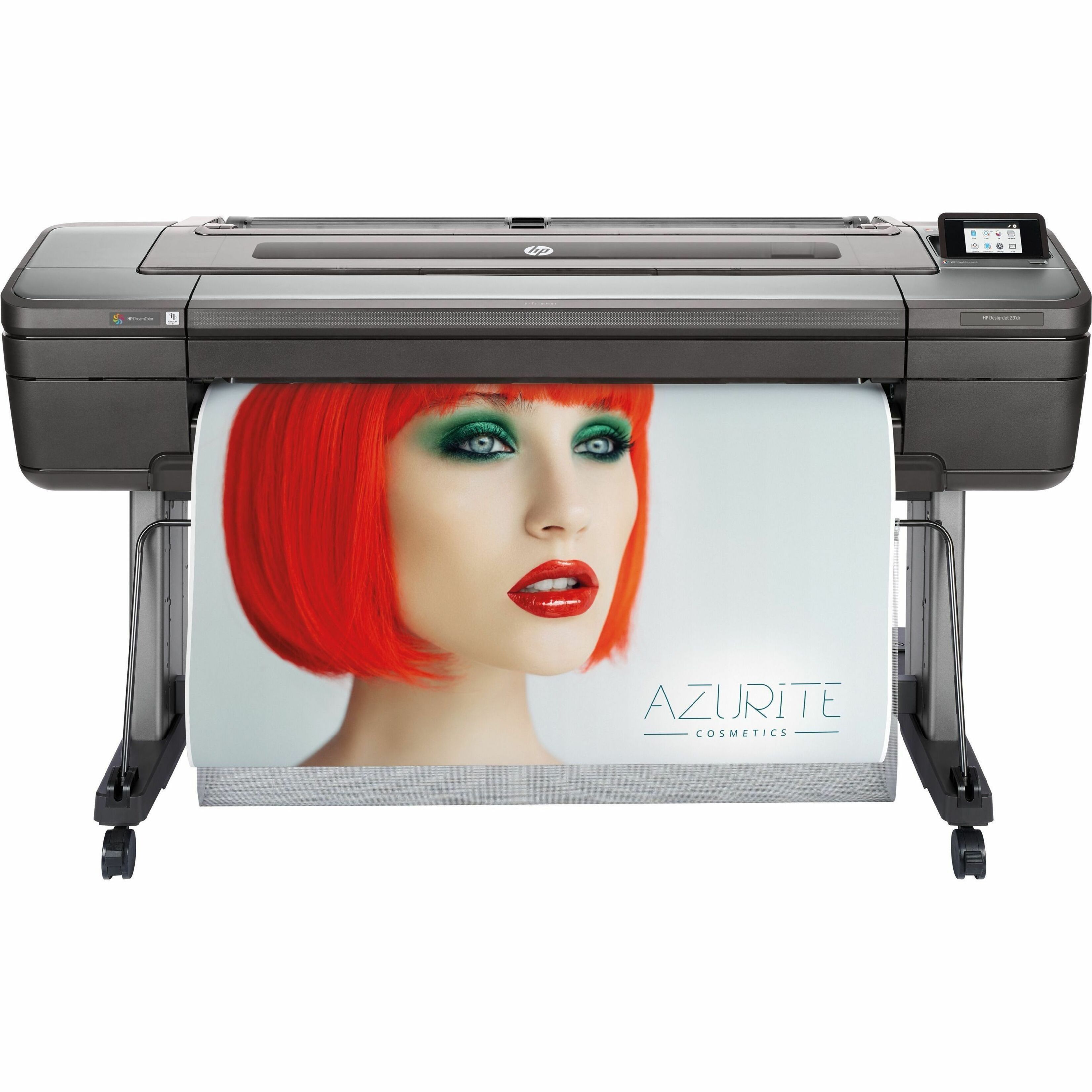 HP Designjet Z9+dr PostScript Inkjet Large Format Printer - 44" Print Width - Color - TAA Compliant - 9 Color(s) - 795 ft²/h Color Speed - 2400 x 1200 dpi - USB - Ethernet - Roll Paper, Plain Paper, Vinyl, Bond Paper, Film, Backlit, Translucent Bond, Photo Paper, Glossy Paper, Matte Paper, Semi-gloss Paper - Floor Standing Supported — front