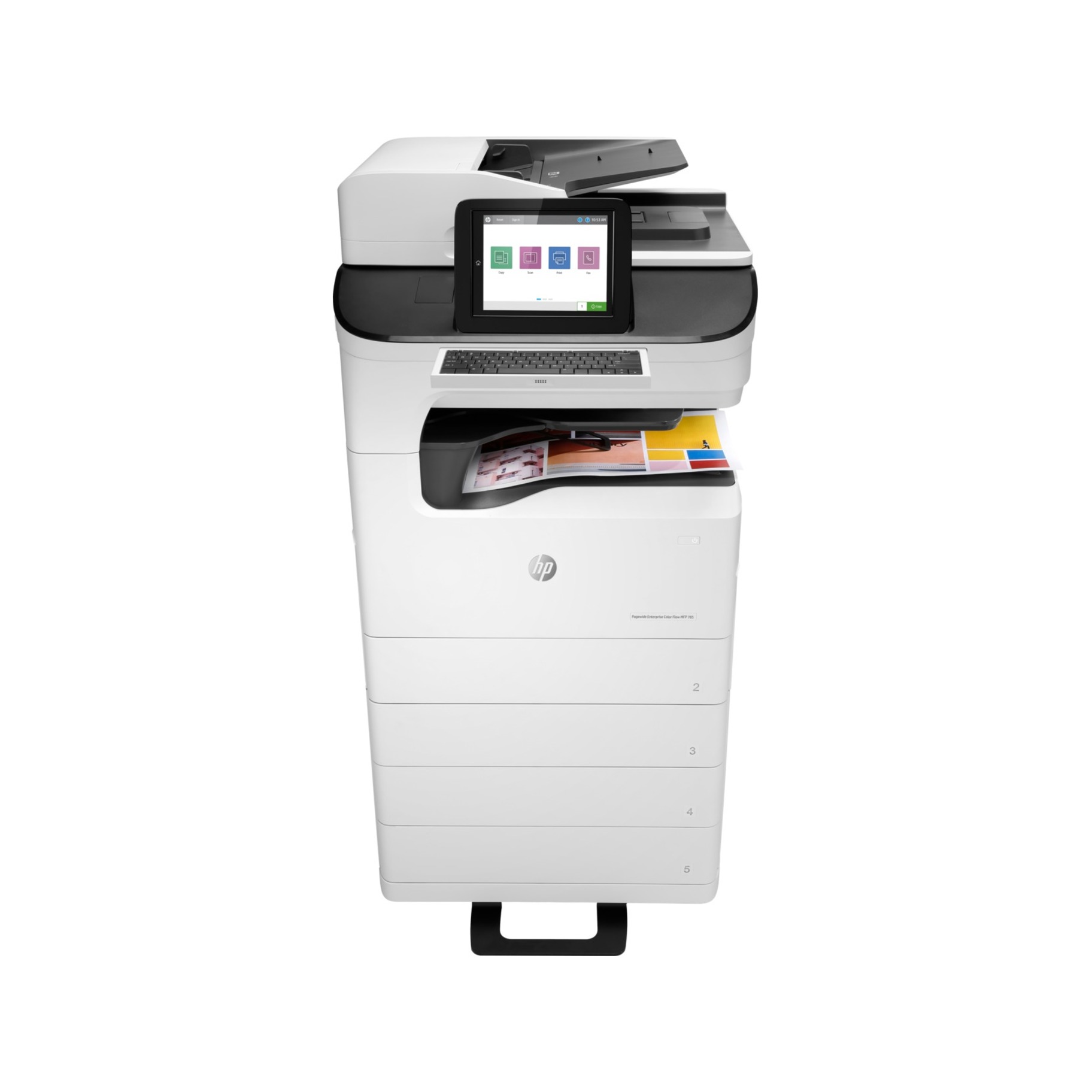 HP PageWide Enterprise 785z+ Page Wide Array Multifunction Printer-Color-Copier/Fax/Scanner-75 ppm Mono/75 ppm Color Print-2400x1200 dpi Print-Automatic Duplex Print-125000 Pages-650 sheets Input-600 dpi Optical Scan-Color Fax-Wireless LAN - Copier/Fax/Printer/Scanner - 75 ppm Mono/75 ppm Color Print - 2400 x 1200 dpi Print - Automatic Duplex Print - Up to 125000 Pages Monthly - 650 sheets Input - Color Scanner - 600 dpi Optical Scan - Color Fax - Gigabit Ethernet - Wireless LAN - HP ePrint