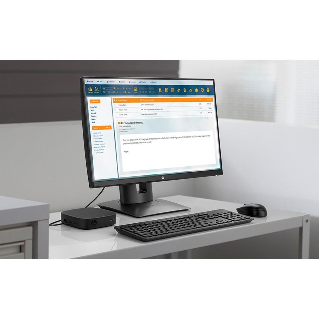 HP t430 Thin Client Celeron N4000 Dual-core (2 Core) 1.10 GHz - DDR4 SDRAM - Gigabit Ethernet - HDMI - DisplayPort - Network (RJ-45) - 4 Total USB Port(s) - 2 USB 3.1 Port(s) - USB Type-C - 45 W — alternate image3