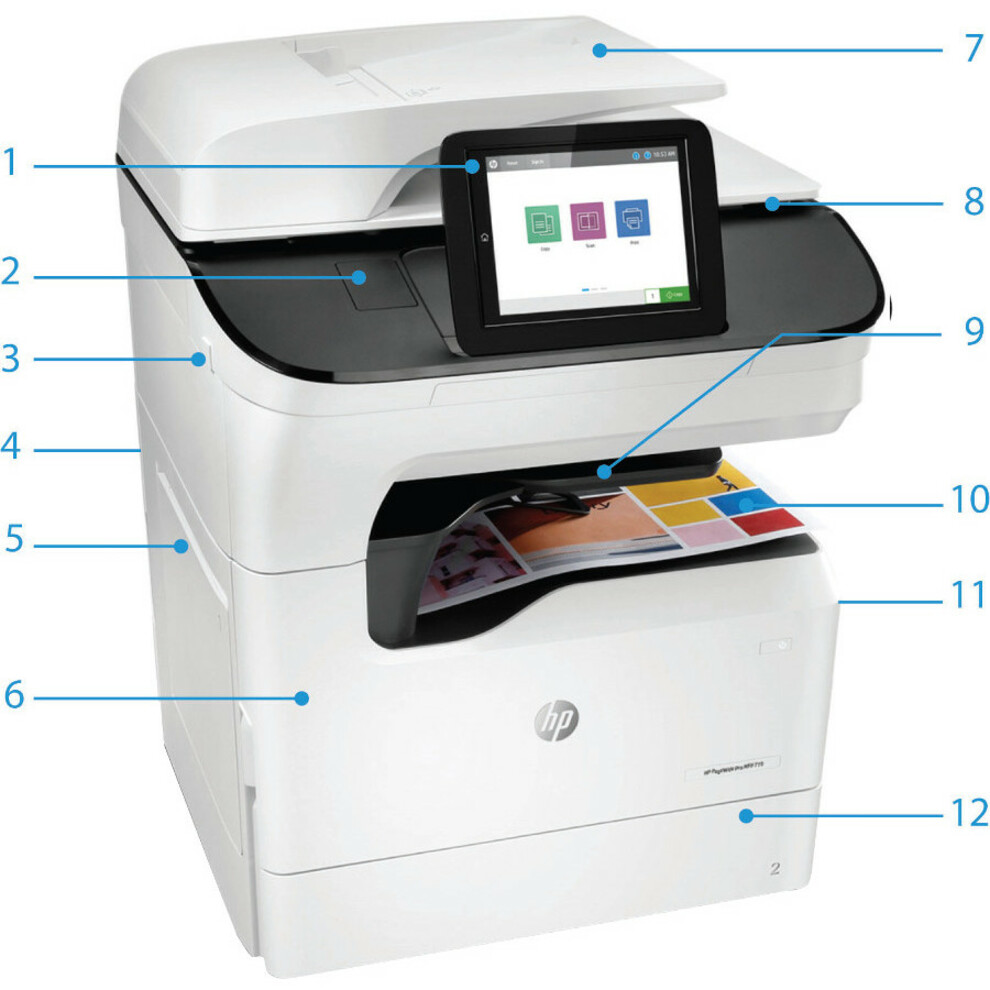 HP 779 779dns Page Wide Array Multifunction Printer-Color-Copier/Scanner-65 ppm Mono/Color Print-2400x1200 Print-Automatic Duplex Print-100000 Pages Monthly-650 sheets Input-Color Scanner-600 Optical Scan-Gigabit Ethernet - Copier/Printer/Scanner - 65 ppm Mono/65 ppm Color Print - 2400 x 1200 dpi Print - Automatic Duplex Print - Up to 100000 Pages Monthly - 650 sheets Input - Color Scanner - 600 dpi Optical Scan - Gigabit Ethernet - USB - For Plain Paper Print — alternate image1