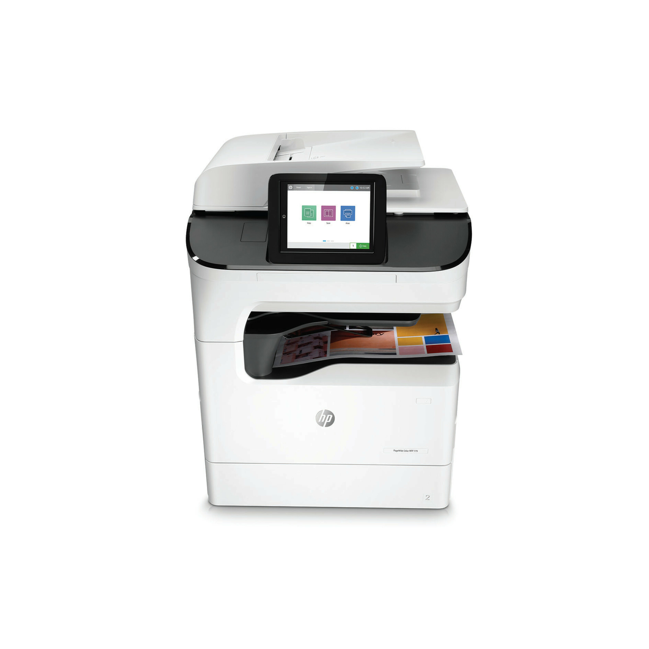 HP 779 779dns Page Wide Array Multifunction Printer-Color-Copier/Scanner-65 ppm Mono/Color Print-2400x1200 Print-Automatic Duplex Print-100000 Pages Monthly-650 sheets Input-Color Scanner-600 Optical Scan-Gigabit Ethernet - Copier/Printer/Scanner - 65 ppm Mono/65 ppm Color Print - 2400 x 1200 dpi Print - Automatic Duplex Print - Up to 100000 Pages Monthly - 650 sheets Input - Color Scanner - 600 dpi Optical Scan - Gigabit Ethernet - USB - For Plain Paper Print