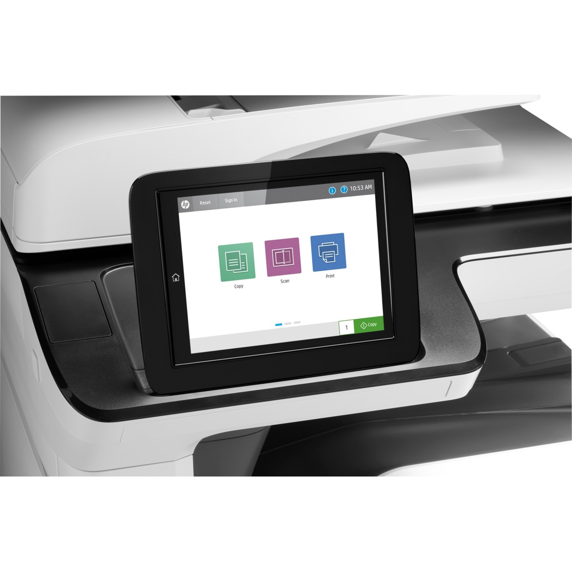 HP 779 779dn Page Wide Array Multifunction Printer-Color-Copier/Scanner-65 ppm Mono/Color Print-2400x1200 Print-Automatic Duplex Print-100000 Pages Monthly-650 sheets Input-Color Scanner-600 Optical Scan-Gigabit Ethernet - Copier/Printer/Scanner - 65 ppm Mono/65 ppm Color Print - 2400 x 1200 dpi Print - Automatic Duplex Print - Up to 100000 Pages Monthly - 650 sheets Input - Color Scanner - 600 dpi Optical Scan - Gigabit Ethernet - USB - For Plain Paper Print — alternate image1