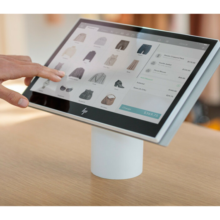HP ElitePOS 10TW LCD Touchscreen Monitor - 16:10 - 25 ms - 10.1" Viewable - Projected Capacitive - Multi-touch Screen - 1280 x 800 - WXGA - 16.1 Million Colors - 500 Nit - LED Backlight - USB Type-C - Ceramic White - 3 Year — alternate image4