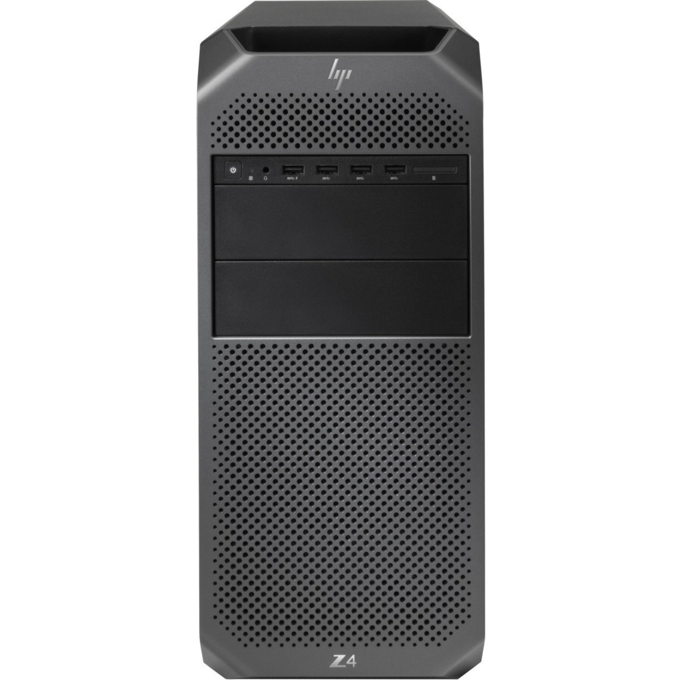 HP Z4 G4 Workstation - 1 Xeon W-2104 - 8 GB - Mini-tower - Black - Windows 10 Pro 64-bit - DVD-Writer - Serial ATA/600 Controller - 0, 1, 5, 10 RAID Levels - Intel Optane Memory Ready - Gigabit Ethernet — front