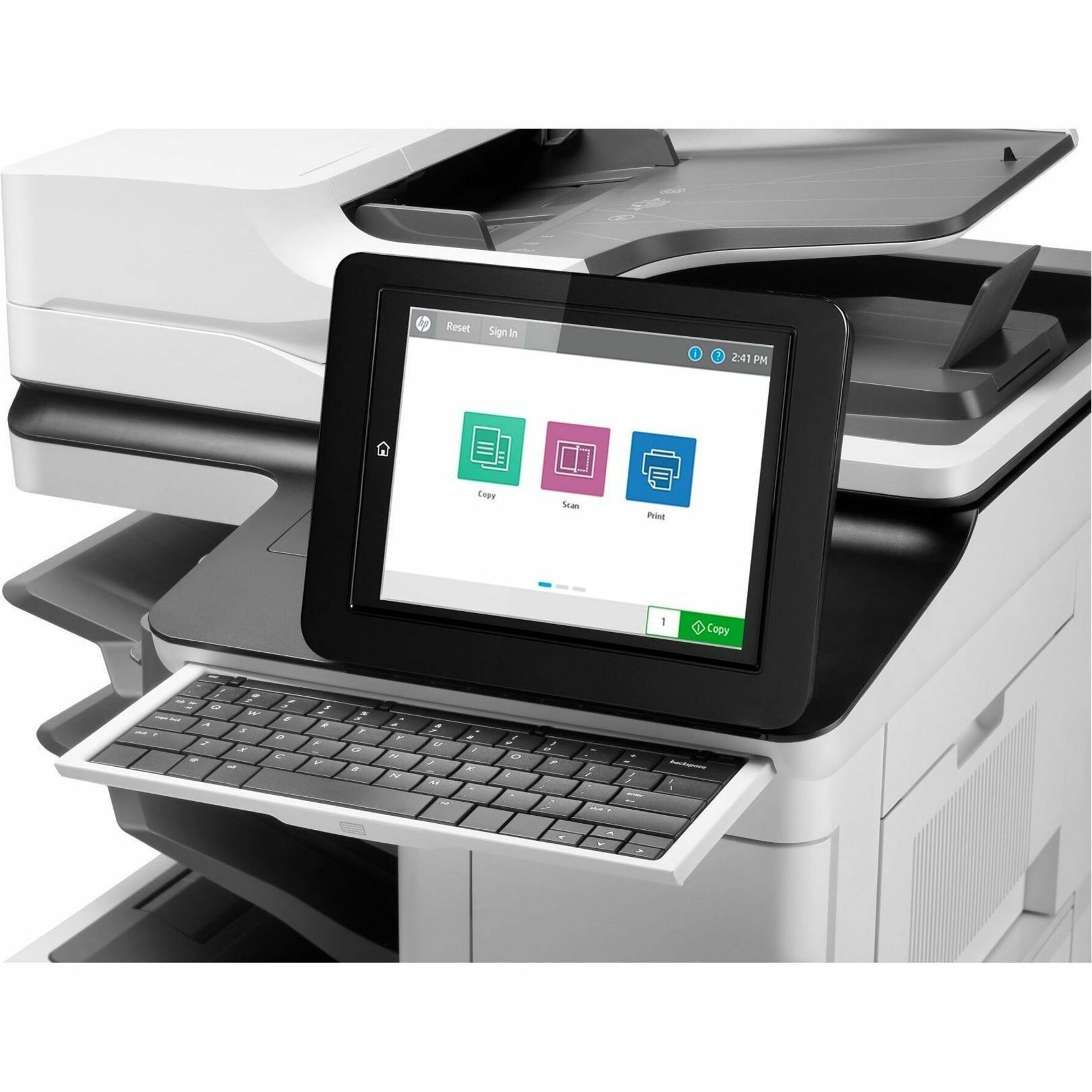 HP LaserJet Managed E62665z Wired Laser Multifunction Printer - Monochrome - Copier/Printer/Scanner - 100 ppm Mono Print - 1200 x 1200 dpi Print - Automatic Duplex Print - Up to 450000 Pages Monthly - Color CIS, ADF, Flatbed Scanner - 600 dpi Optical Scan - Gigabit Ethernet - Microsoft Universal Print, Apple AirPrint, Google Cloud Print, HP ePrint, Mopria, HP Roam, HP Web Jetadmin - USB - For Plain Paper Print — alternate image3