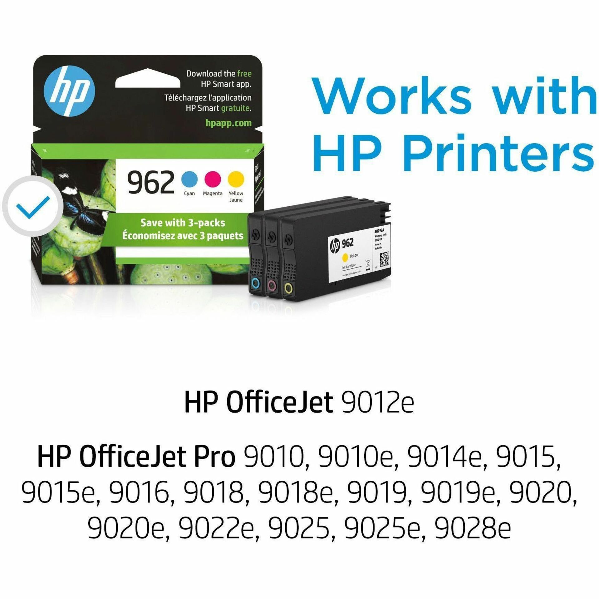 HP 962 Original Inkjet Ink Cartridge - Combo Pack - CMY - 3 Pack — alternate image1