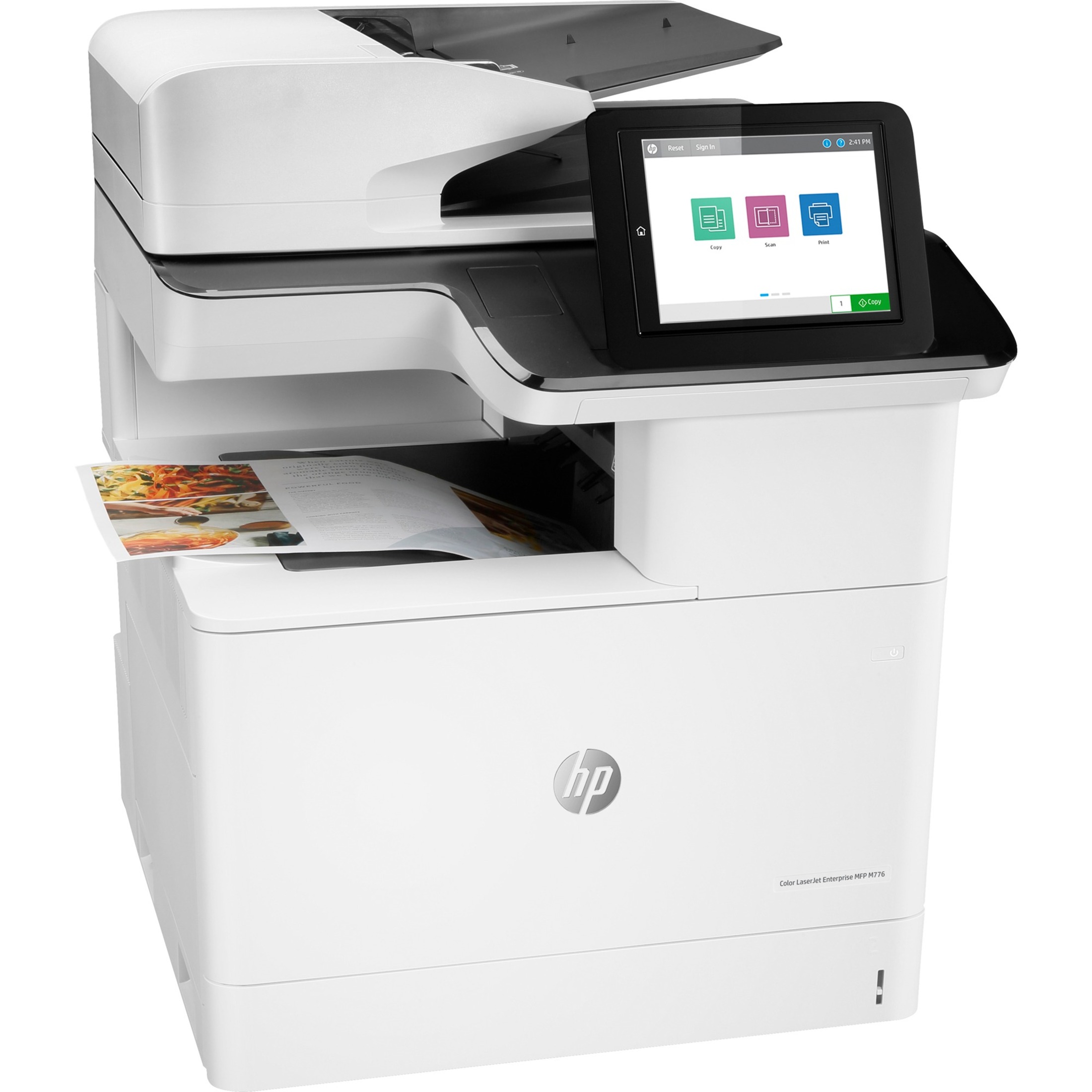 HP LaserJet M776 M776dn Laser Multifunction Printer-Color-Copier/Scanner-46 ppm Mono/46 ppm Color Print-1200x1200 Print-Automatic Duplex Print-200000 Pages Monthly-650 sheets Input-Color Scanner-600 Optical Scan-Gigabit Ethernet - Copier/Printer/Scanner - 46 ppm Mono/46 ppm Color Print - 1200 x 1200 dpi Print - Automatic Duplex Print - Up to 200000 Pages Monthly - 650 sheets Input - Color Flatbed Scanner - 600 dpi Optical Scan - Gigabit Ethernet - USB - For Plain Paper Print — rightmaximum