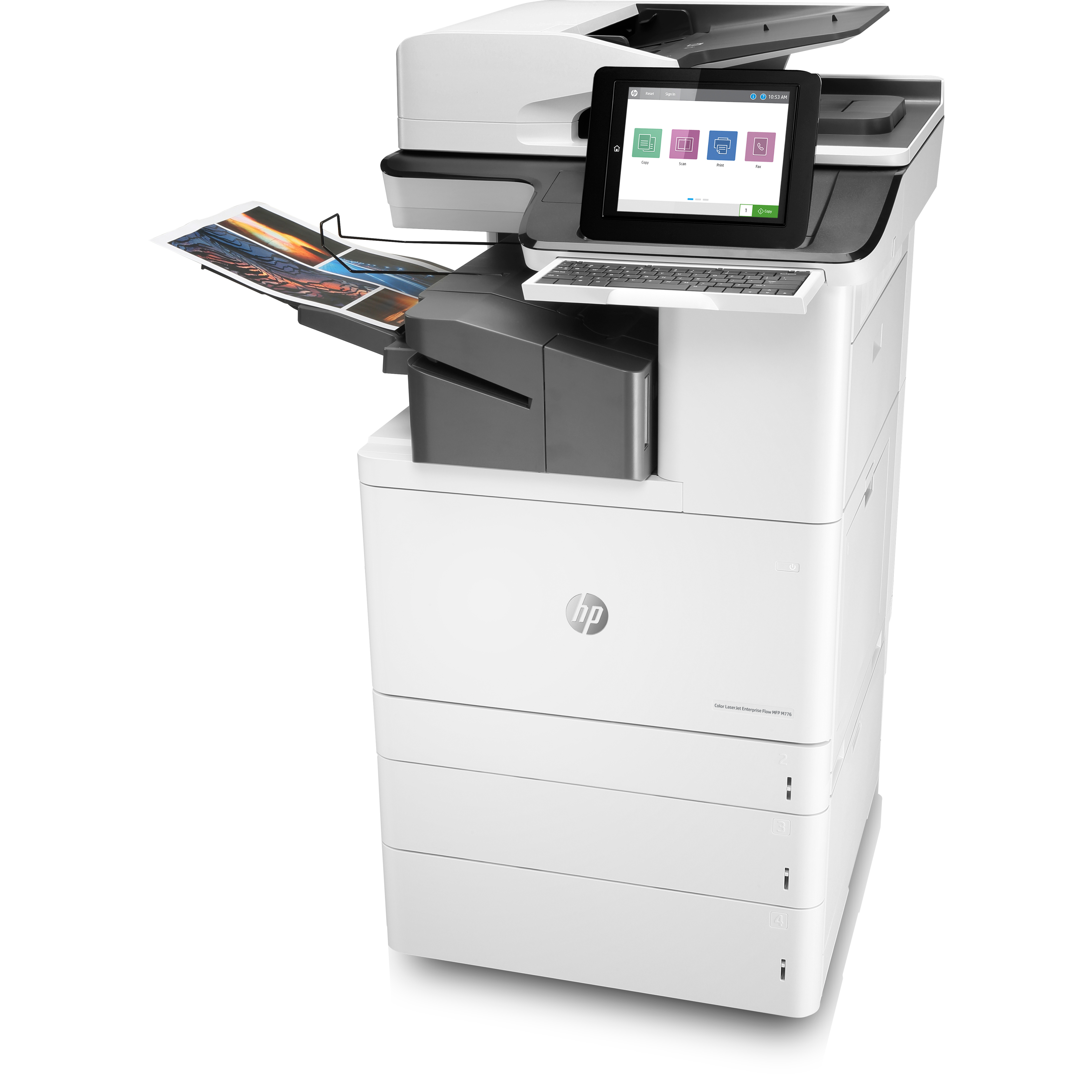HP LaserJet Enterprise M776 M776zs Laser Multifunction Printer-Color-Copier/Fax/Scanner-46 ppm Mono/46 ppm Color Print-1200x1200 dpi Print-Automatic Duplex Print-200000 Pages-1750 sheets Input-Color Flatbed Scanner-600 dpi Optical Scan-Wireless LAN - Copier/Fax/Printer/Scanner - 46 ppm Mono/46 ppm Color Print - 1200 x 1200 dpi Print - Automatic Duplex Print - Up to 200000 Pages Monthly - 1750 sheets Input - Color Flatbed Scanner - 600 dpi Optical Scan - Monochrome Fax - Gigabit Ethernet - W