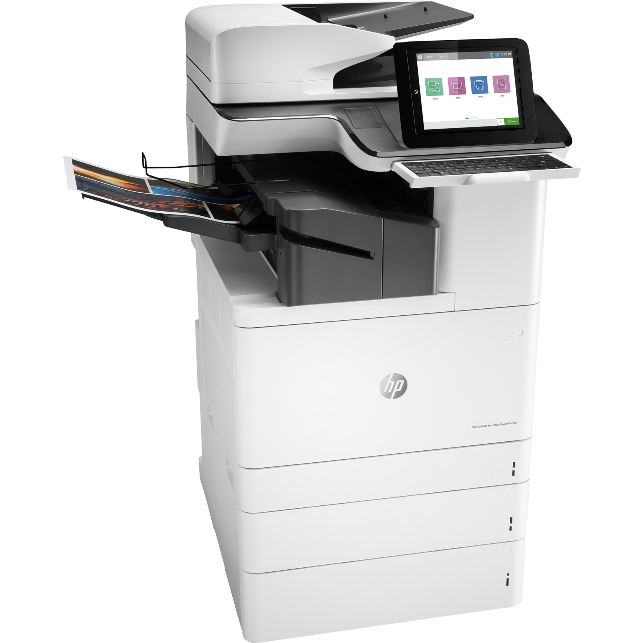 HP LaserJet Enterprise M776 M776zs Laser Multifunction Printer-Color-Copier/Fax/Scanner-46 ppm Mono/46 ppm Color Print-1200x1200 dpi Print-Automatic Duplex Print-200000 Pages-1750 sheets Input-Color Flatbed Scanner-600 dpi Optical Scan-Wireless LAN - Copier/Fax/Printer/Scanner - 46 ppm Mono/46 ppm Color Print - 1200 x 1200 dpi Print - Automatic Duplex Print - Up to 200000 Pages Monthly - 1750 sheets Input - Color Flatbed Scanner - 600 dpi Optical Scan - Monochrome Fax - Gigabit Ethernet - W — rightmaximum