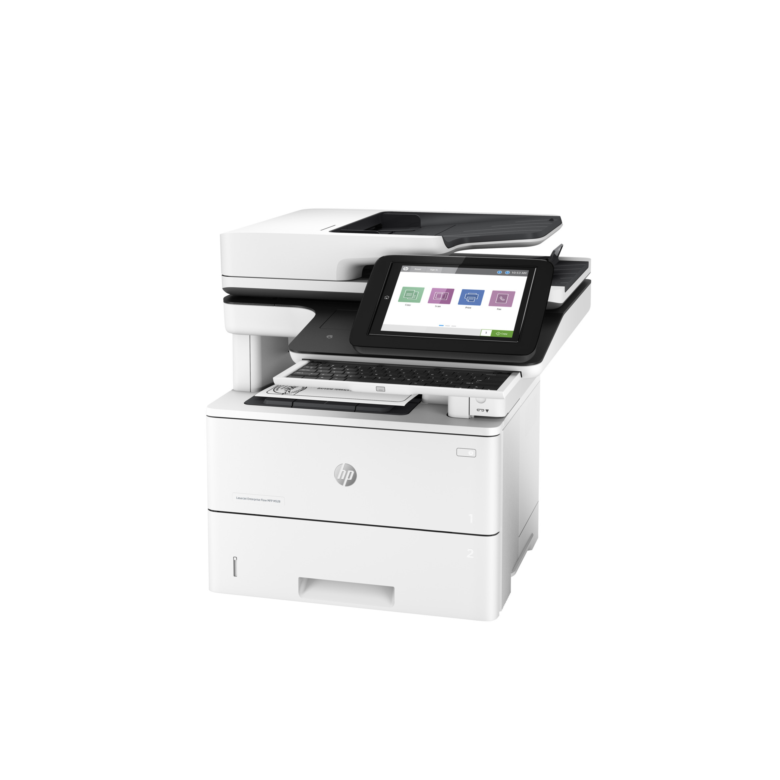 HP LaserJet Enterprise M528c Laser Multifunction Printer - Monochrome - Copier/Fax/Printer/Scanner - 45 ppm Mono Print - 1200 x 1200 dpi Print - Automatic Duplex Print - Up to 150000 Pages Monthly - Color Scanner - 600 dpi Optical Scan - Monochrome Fax - Gigabit Ethernet - USB - For Plain Paper Print