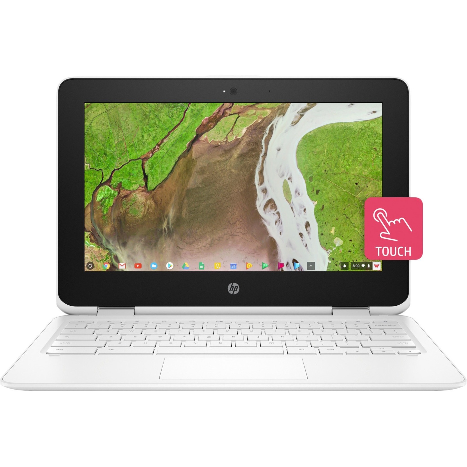 HP Chromebook x360 11 G2 EE 11.6" Touchscreen Convertible 2 in 1 Chromebook - Intel Celeron N4000 - 4 GB - 32 GB Flash Memory - English Keyboard - 1366 x 768 - ChromeOS - Intel UHD Graphics 600 - In-plane Switching (IPS) Technology, BrightView - 11.50 Hours Battery Run Time — front
