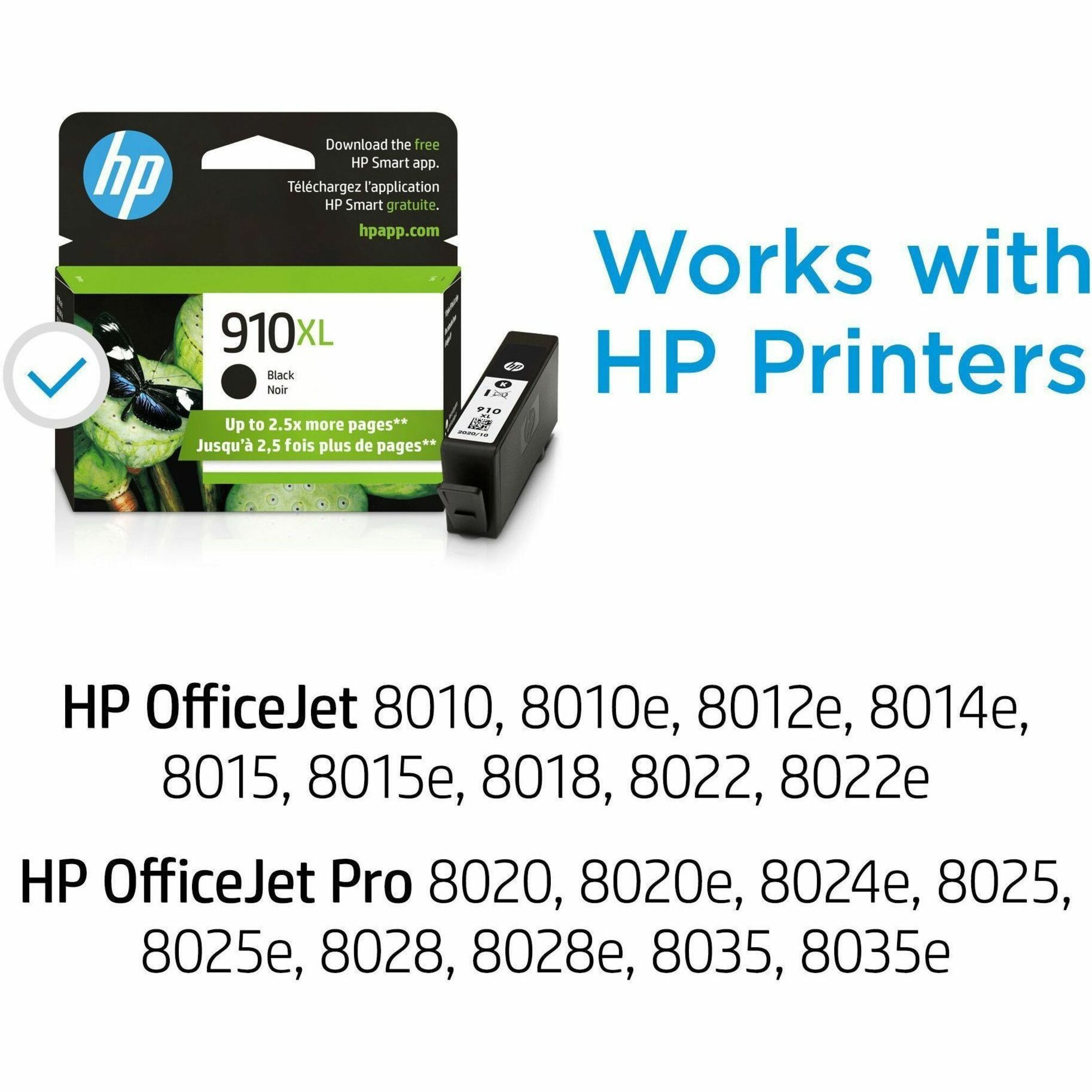 HP 910XL Original High Yield Inkjet Ink Cartridge - Black - 1 Each - 825 Pages — alternate image1