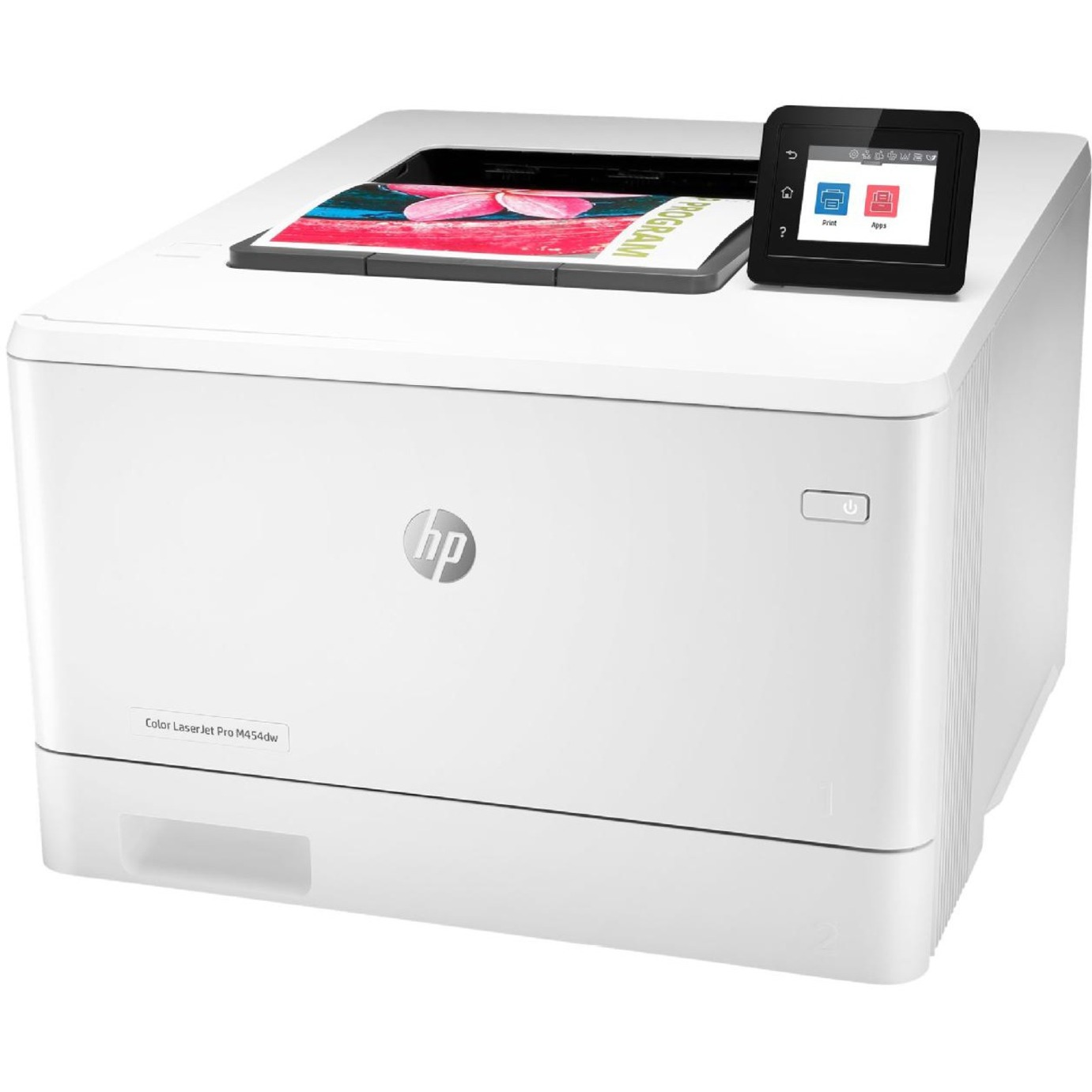 HP LaserJet Pro M454 M454dw Desktop Laser Printer - Color - 28 ppm Mono / 28 ppm Color - 38400 x 600 dpi Print - Automatic Duplex Print - 300 Sheets Input - Ethernet - Wireless LAN - Apple AirPrint, Google Cloud Print, HP ePrint, Mopria, Wi-Fi Direct - 50000 Pages Duty Cycle - Plain Paper Print - Gigabit Ethernet - USB