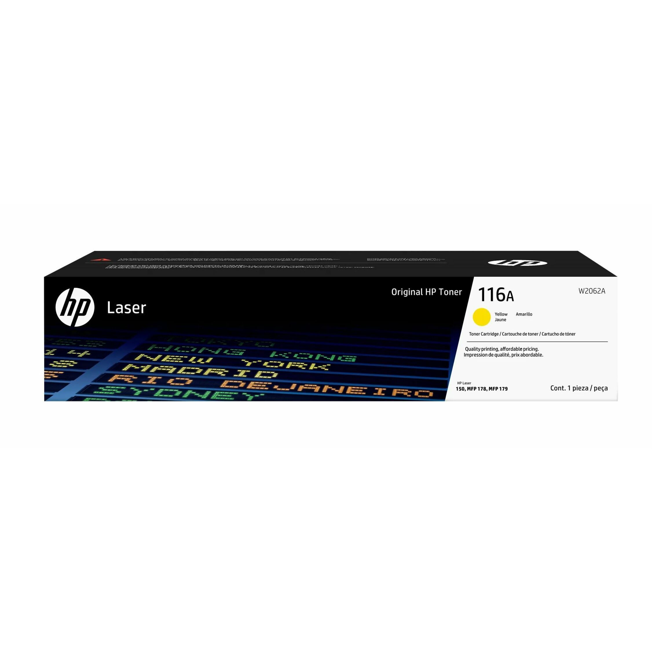 HP 116A (W2062A) Original Laser Toner Cartridge - Yellow - 1 Each - 700 Pages