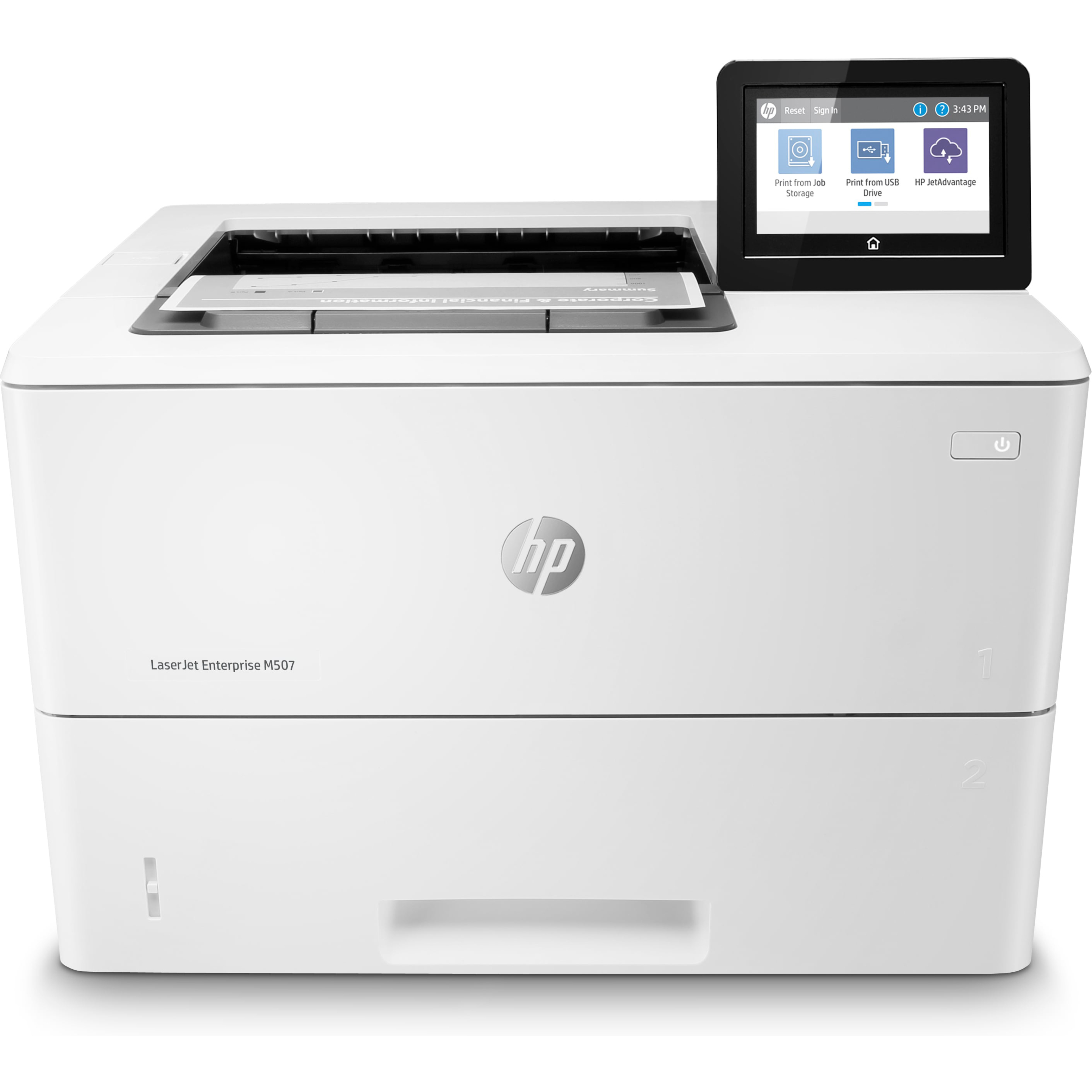 HP LaserJet Enterprise M507 M507dng Desktop Laser Printer - Monochrome - 45 ppm Mono - 1200 x 1200 dpi Print - Automatic Duplex Print - 650 Sheets Input - Ethernet - 150000 Pages Duty Cycle - Plain Paper Print - Gigabit Ethernet - USB