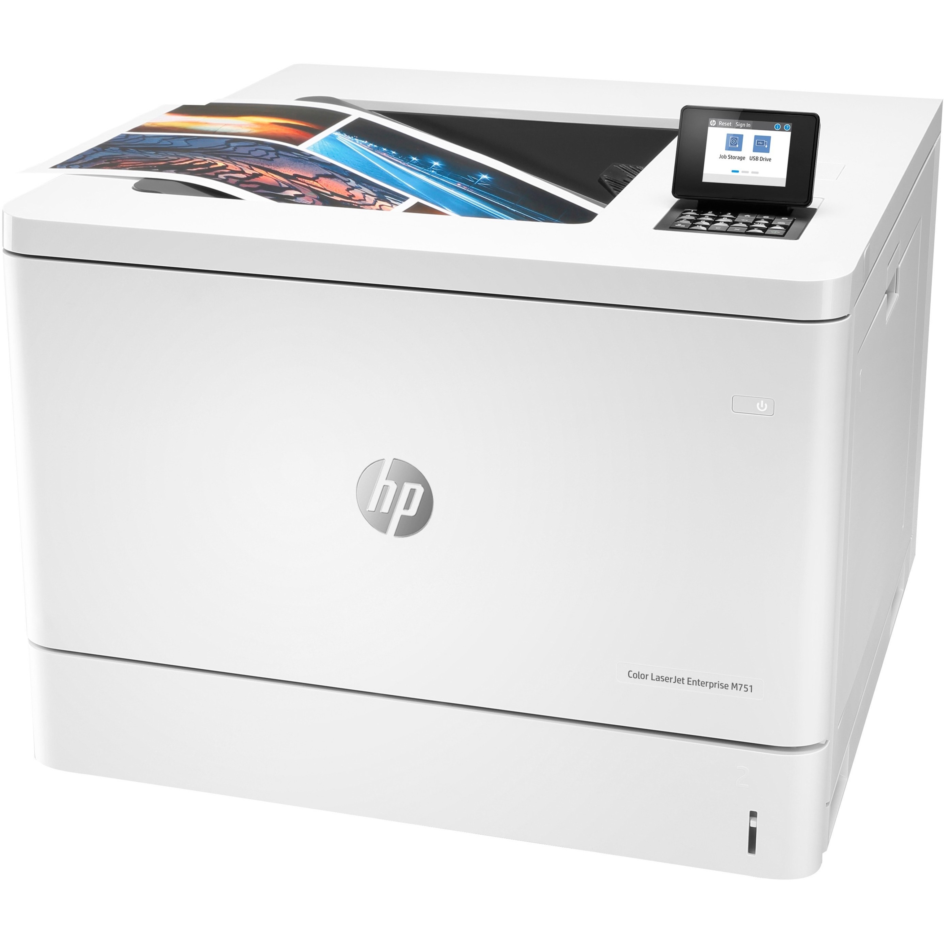 HP LaserJet Enterprise M751 M751n Desktop Laser Printer - Color - 40 ppm Mono / 40 ppm Color - 1200 x 1200 dpi Print - Manual Duplex Print - 650 Sheets Input - Ethernet - 150000 Pages Duty Cycle - Plain Paper Print - Gigabit Ethernet - USB — left