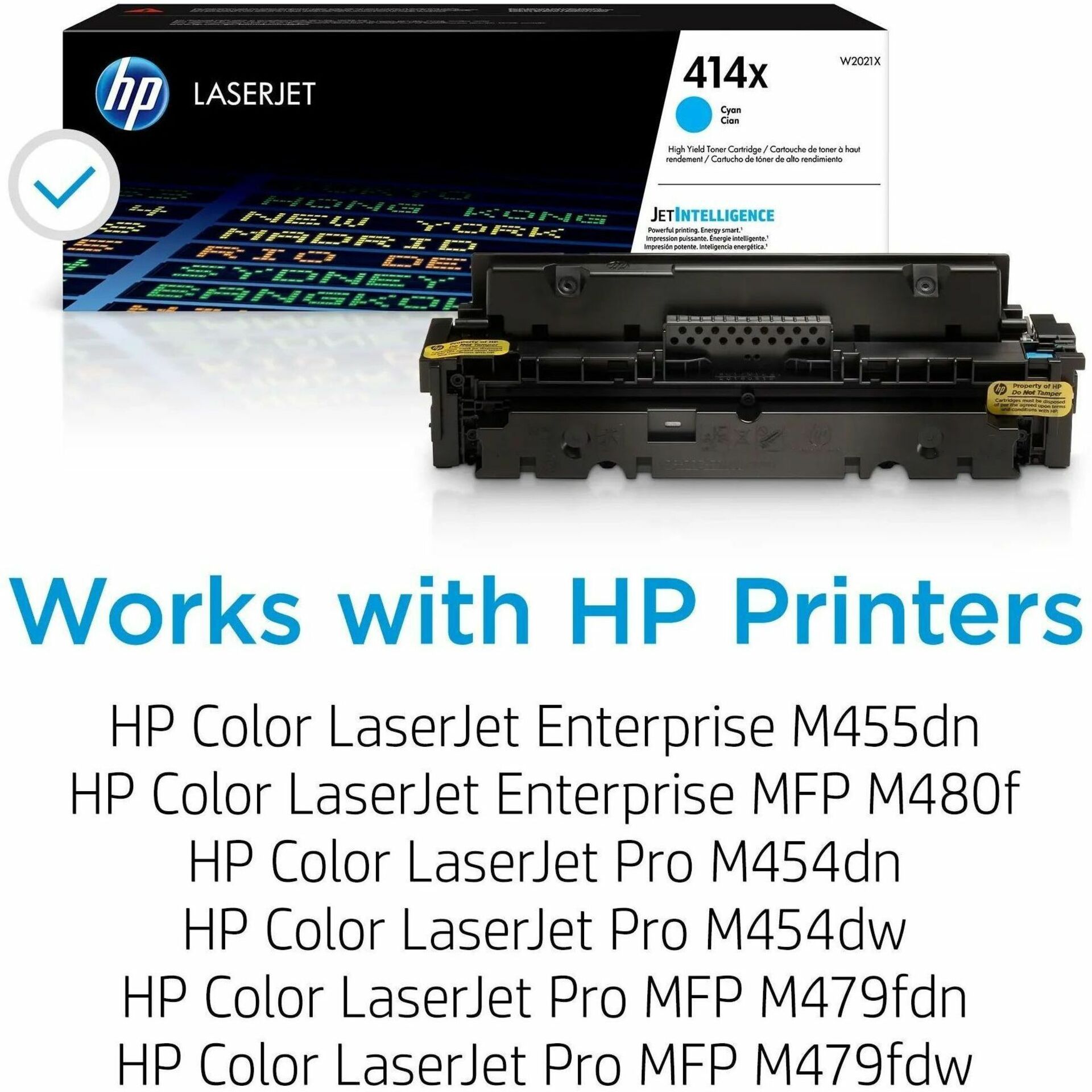 HP 414X (W2021X) Original High Yield Laser Toner Cartridge - Cyan - 1 Each - 6000 Pages — alternate image1