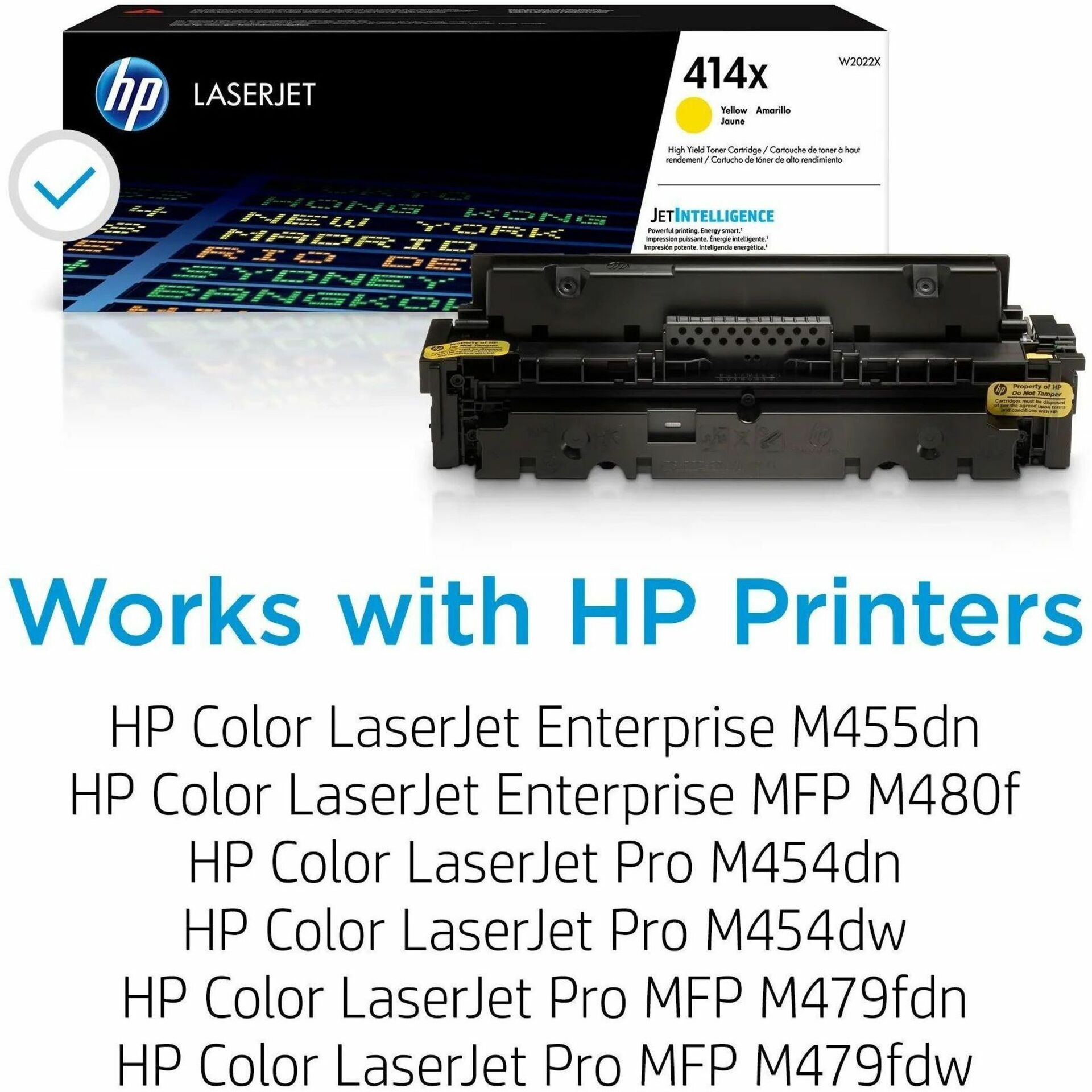 HP 414X (W2022X) Original High Yield Laser Toner Cartridge - Yellow - 1 Each - 6000 Pages — alternate image1
