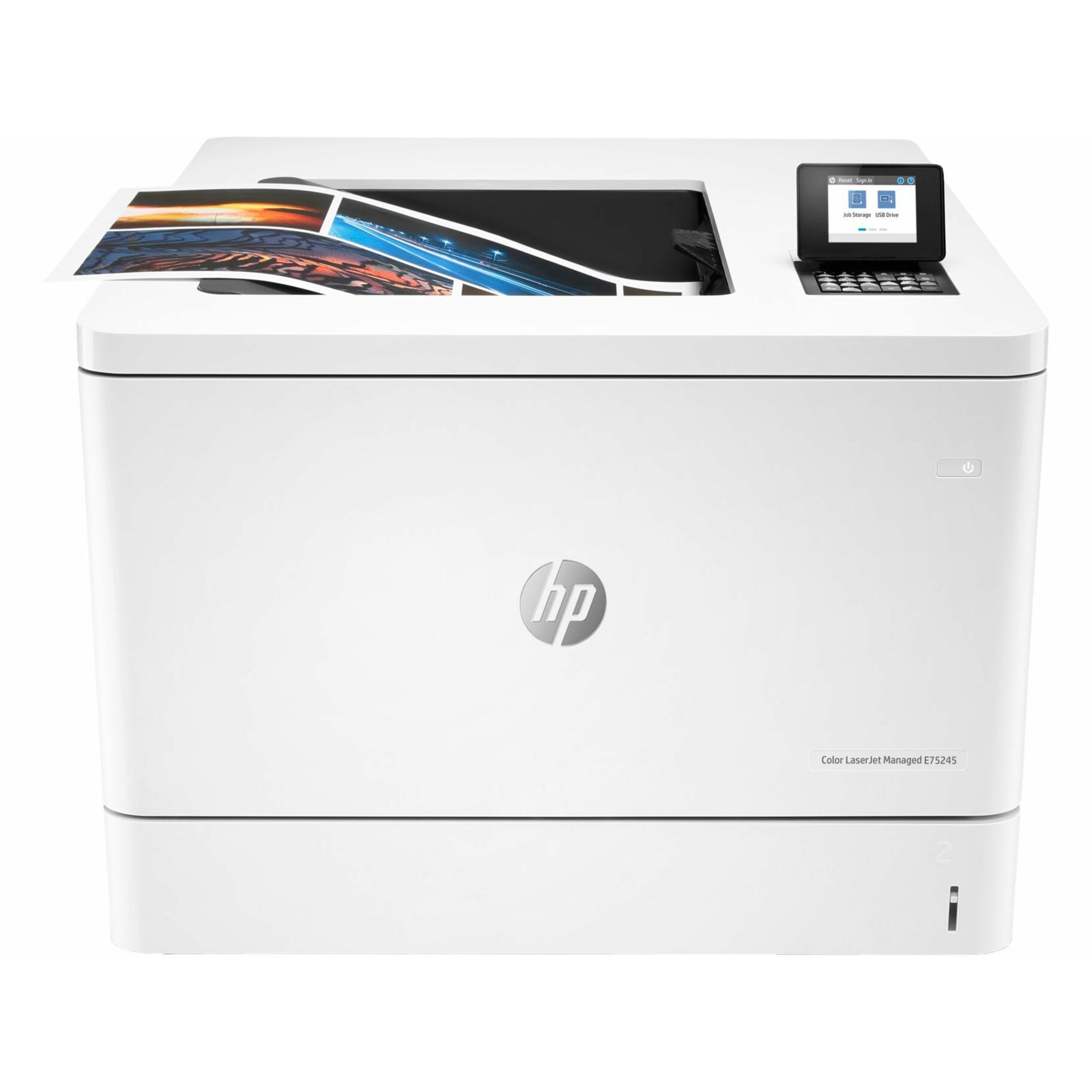 HP LaserJet Managed E75245 E75245dn Desktop Laser Printer - Color - 45 ppm Mono / 45 ppm Color - 1200 x 1200 dpi Print - Automatic Duplex Print - 650 Sheets Input - Ethernet - 150000 Pages Duty Cycle - Plain Paper Print - Gigabit Ethernet - USB