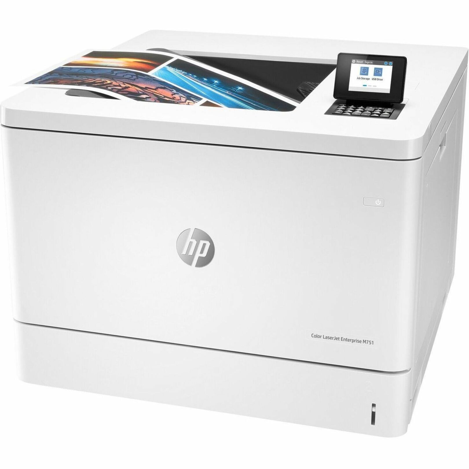 HP LaserJet Enterprise M751 M751dn Desktop Laser Printer - Color - 40 ppm Mono / 40 ppm Color - 1200 x 1200 dpi Print - Automatic Duplex Print - 650 Sheets Input - Ethernet - 150000 Pages Duty Cycle - Plain Paper Print - Ethernet - USB — left