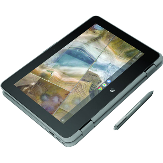 HP Chromebook x360 11 G2 EE 11.6" Touchscreen Convertible 2 in 1 Chromebook - Intel Celeron N4100 - 4 GB - 32 GB Flash Memory - English Keyboard - 1366 x 768 - ChromeOS - Intel UHD Graphics 600 - In-plane Switching (IPS) Technology, BrightView - 11.50 Hours Battery Run Time — alternate image2