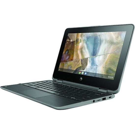 HP Chromebook x360 11 G2 EE 11.6" Touchscreen Convertible 2 in 1 Chromebook - Intel Celeron N4100 - 4 GB - 32 GB Flash Memory - English Keyboard - 1366 x 768 - ChromeOS - Intel UHD Graphics 600 - In-plane Switching (IPS) Technology, BrightView - 11.50 Hours Battery Run Time — leftmaximum
